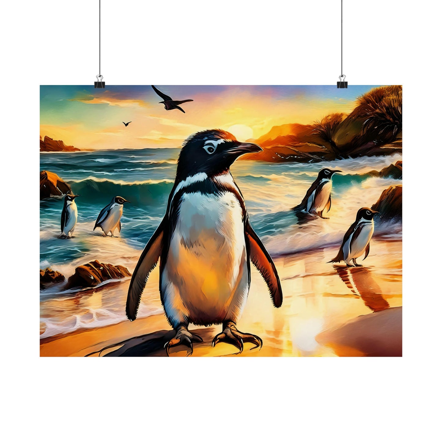 Phillip Island Little Penguins Australia Wall Art | Vibrant Wall Print | Unique Painting Print | Style 3 | Wall Art | Wall Print
