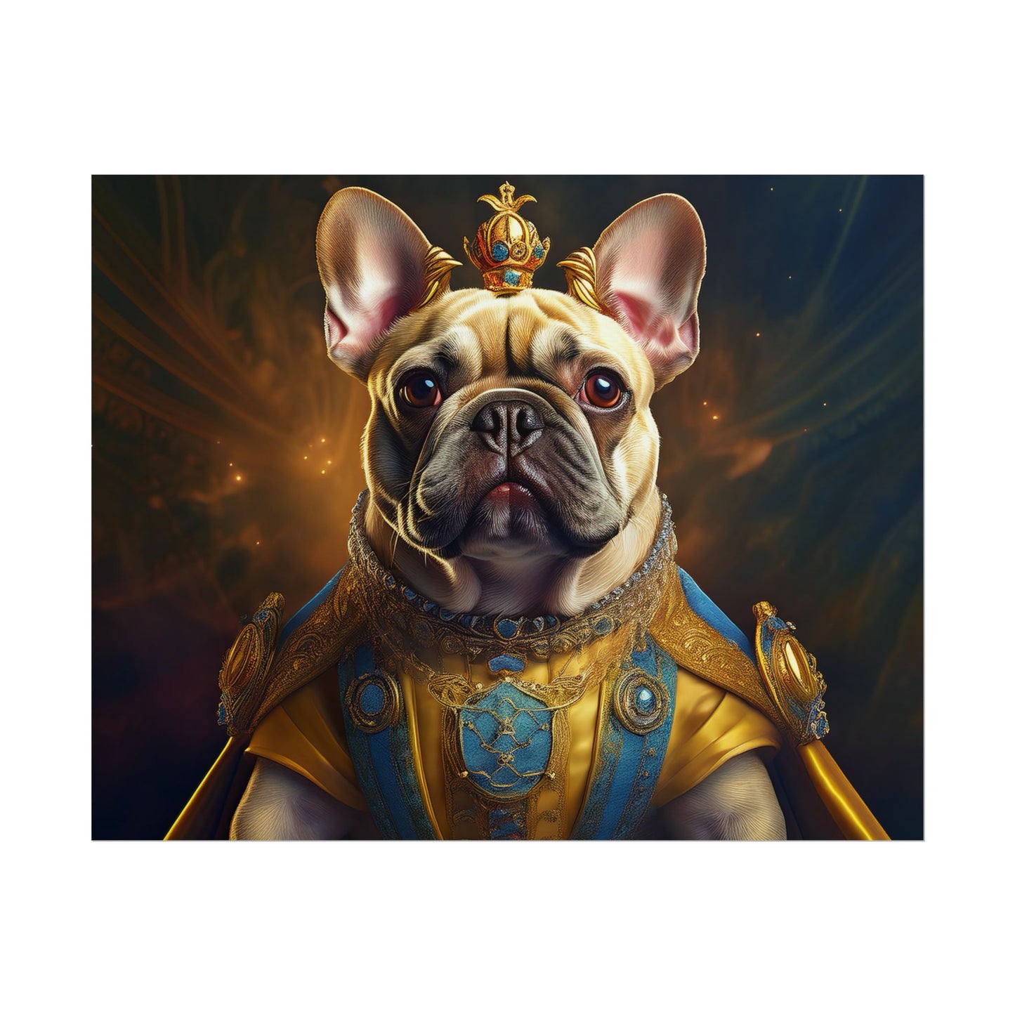 French Bulldog Renaissance Portrait Art Print, Wall Decor Gift, Animal Lover Home Decor, Dog Wall Art