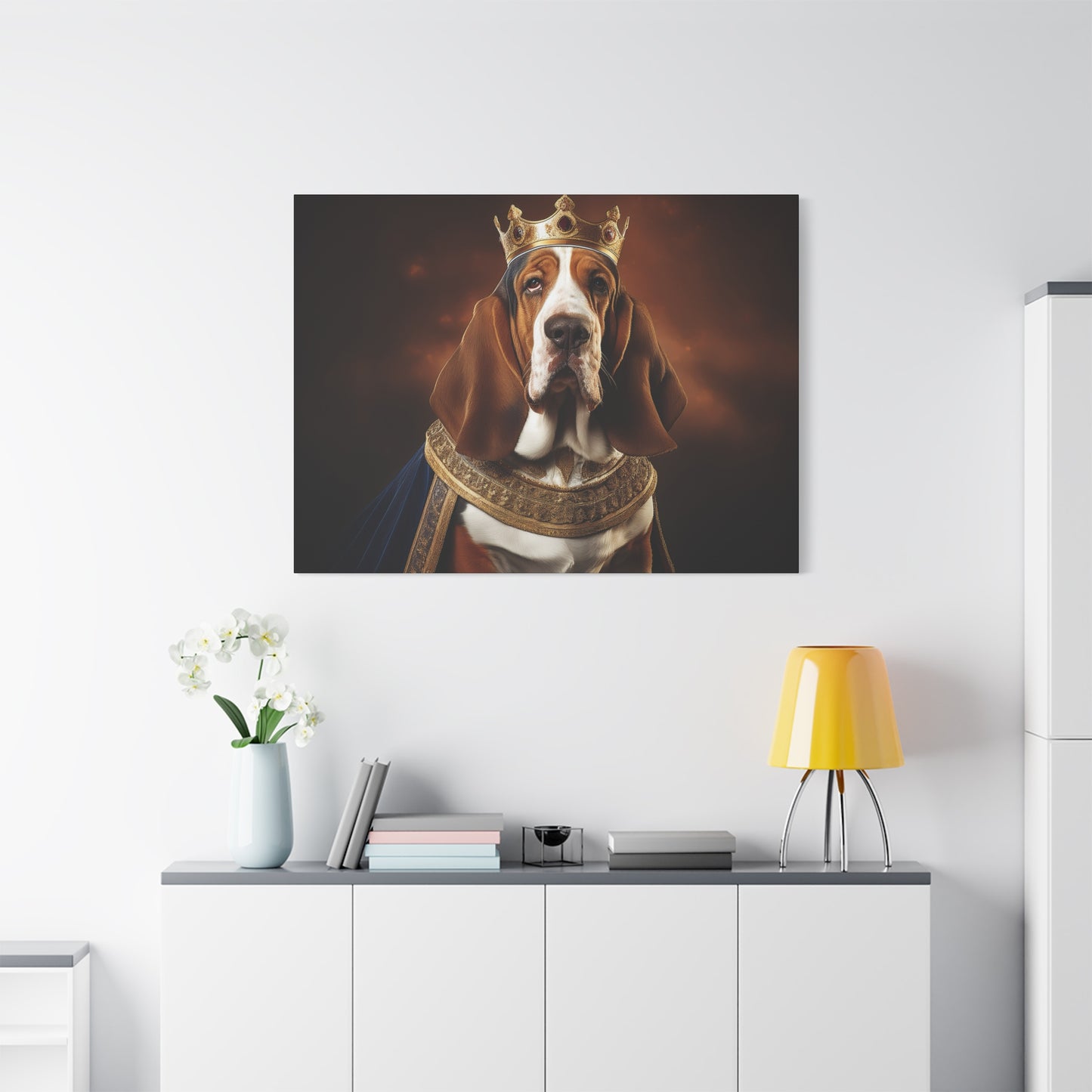 Bassett Hound Renaissance Pet Portrait on Canvas | Wall art | wall print | Dog Art