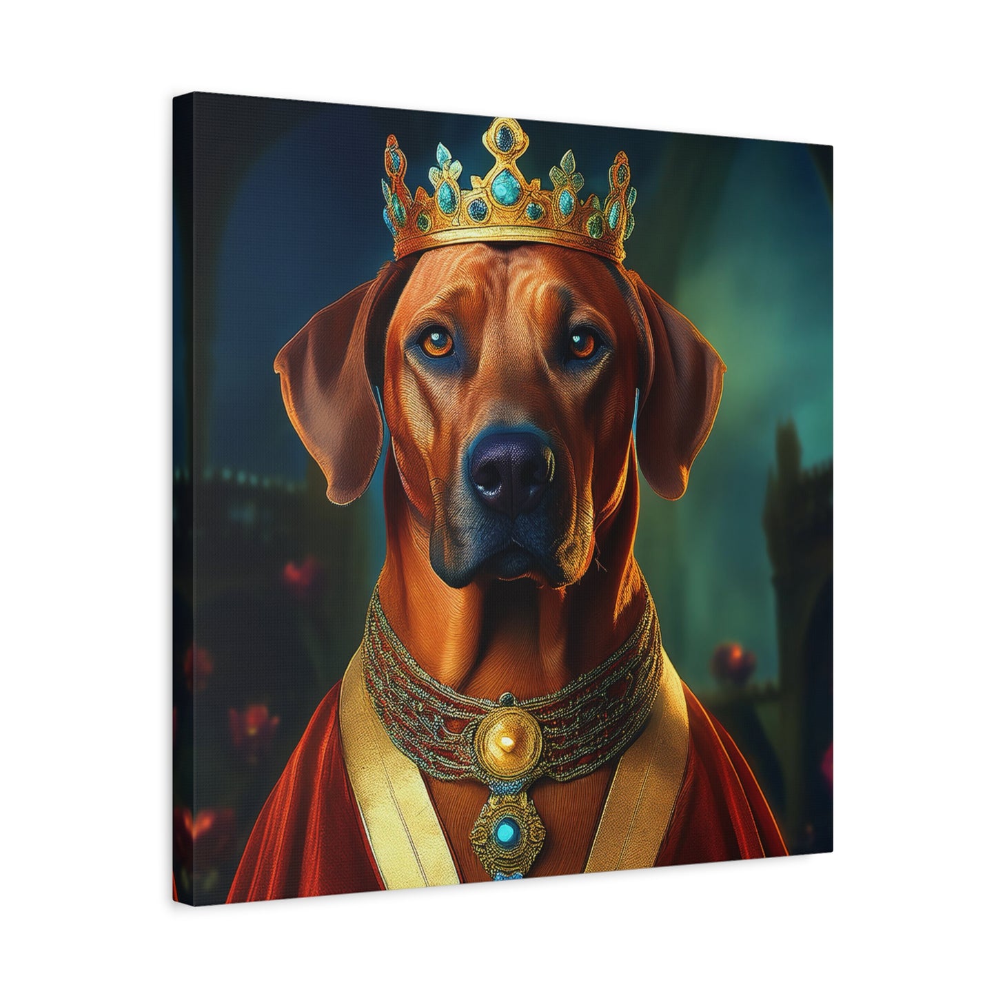 Rhodesian Ridgeback Renaissance Pet Portrait on Canvas, wall art, wall print, dog portrait, dog art