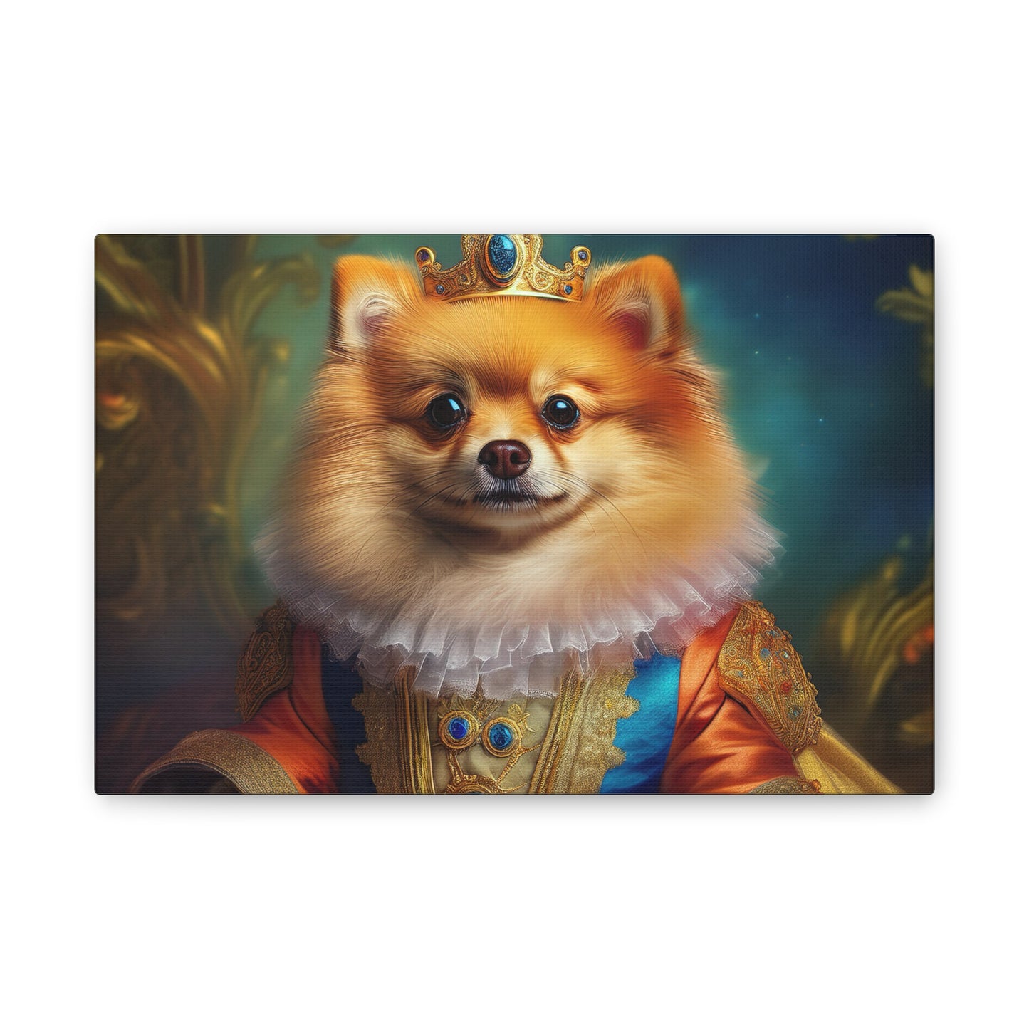 Pomeranian Renaissance Pet Portrait Canvas Print