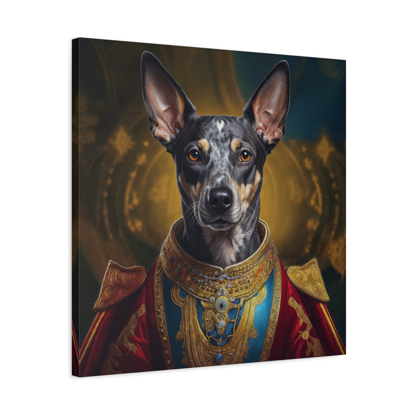 Peruvian Inca Orchid Renaissance Dog Portrait on Canvas, Pet Lover Gift, Home Decor, Unique Wall Art, Dog Birthday Present, Animal Wall Art