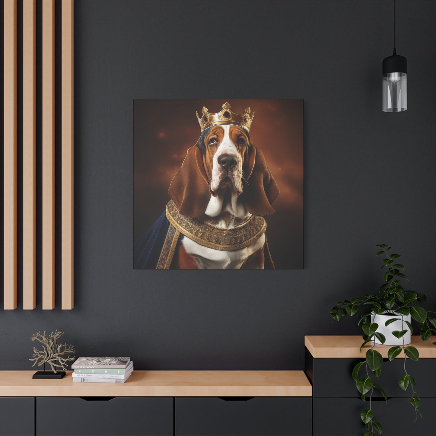 Bassett Hound Renaissance Pet Portrait on Canvas | Wall art | wall print | Dog Art