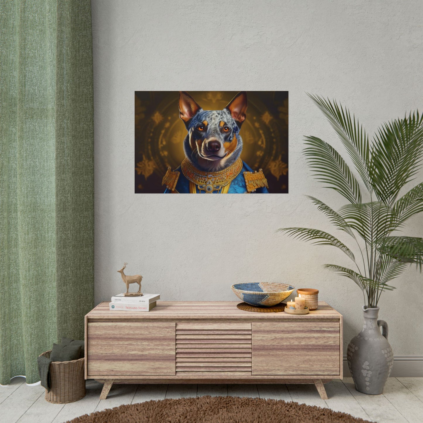 Australian Cattle Dog Renaissance Dog Portrait Wall Art | Art Print | Wall Decor Gift, Animal Lover Home Decor, Dog Wall Art