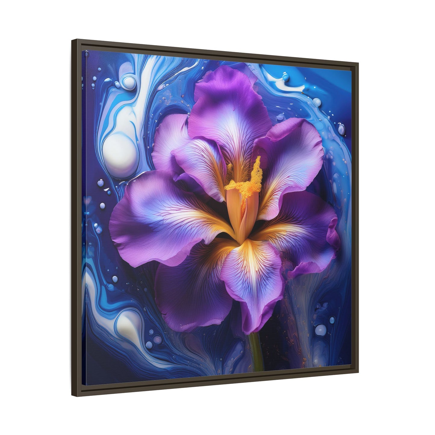 Abstract Iris - Style 2 - Floral Framed Canvas, Wall Print, wall art, botanical art