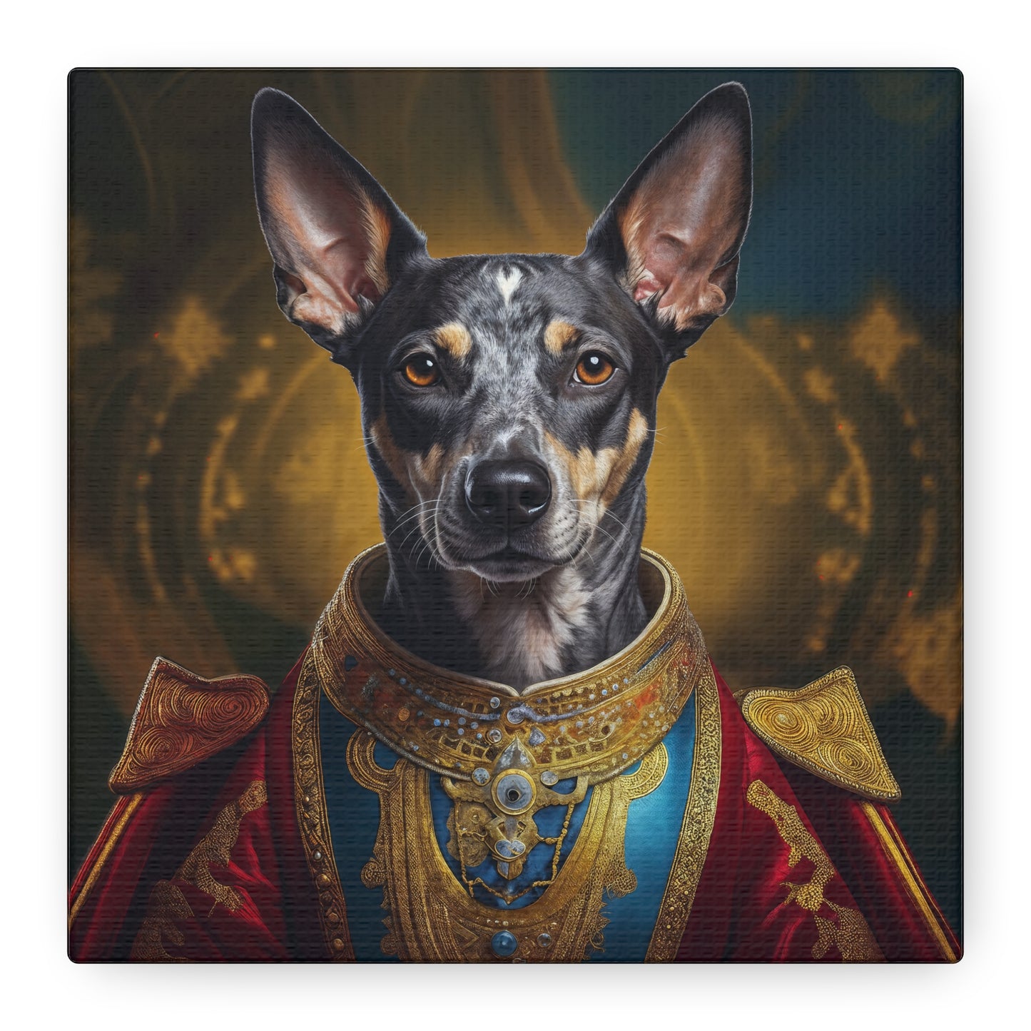 Peruvian Inca Orchid Renaissance Dog Portrait on Canvas, Pet Lover Gift, Home Decor, Unique Wall Art, Dog Birthday Present, Animal Wall Art