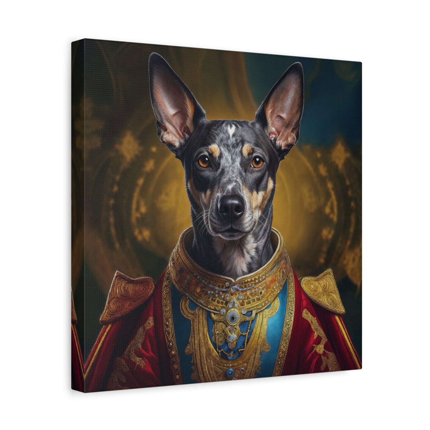Peruvian Inca Orchid Renaissance Dog Portrait on Canvas, Pet Lover Gift, Home Decor, Unique Wall Art, Dog Birthday Present, Animal Wall Art