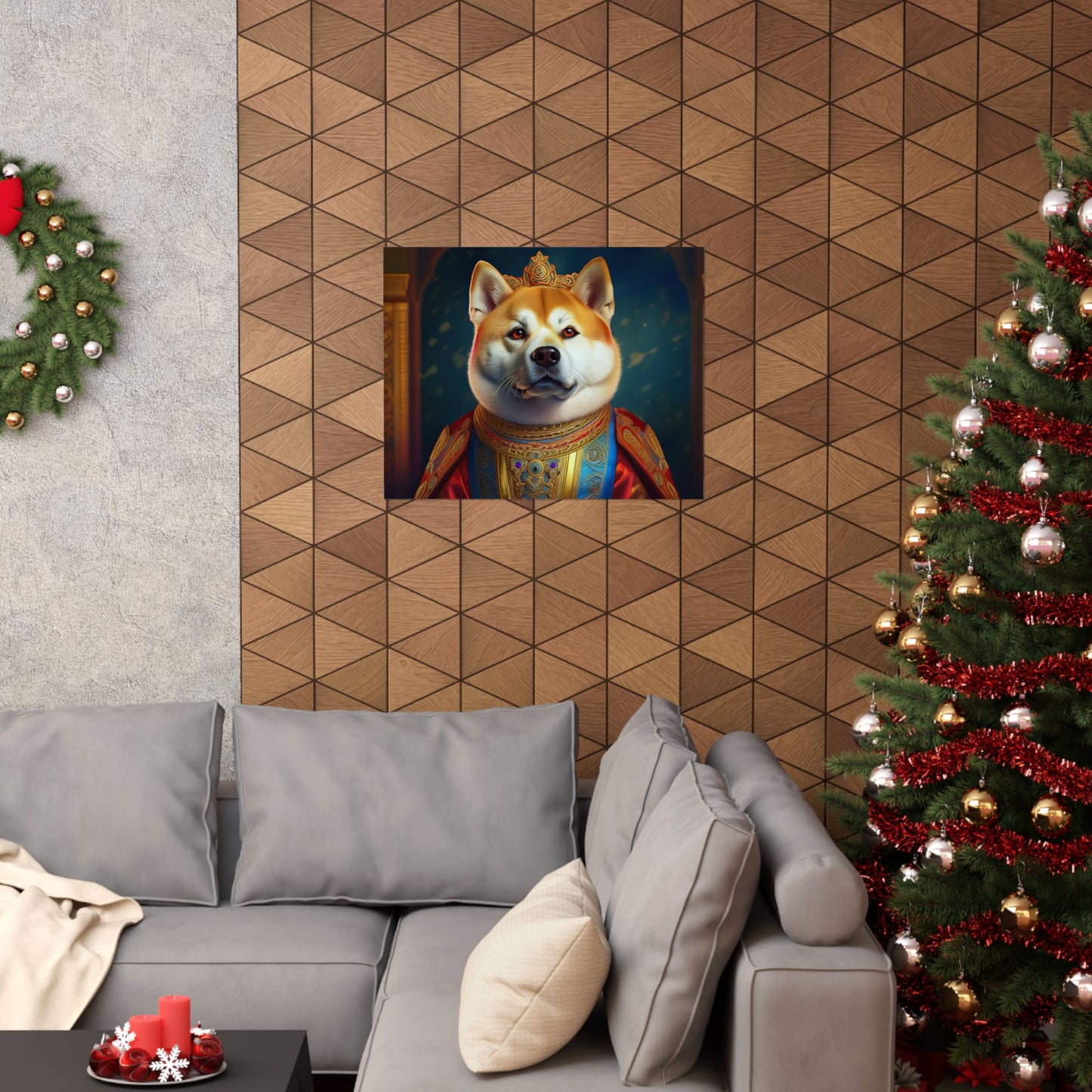 Akita Renaissance Dog Pet Portrait Art Print, Dog Lover Wall Art, Animal Artwork, Canine Decor, Dog Memorial Gift