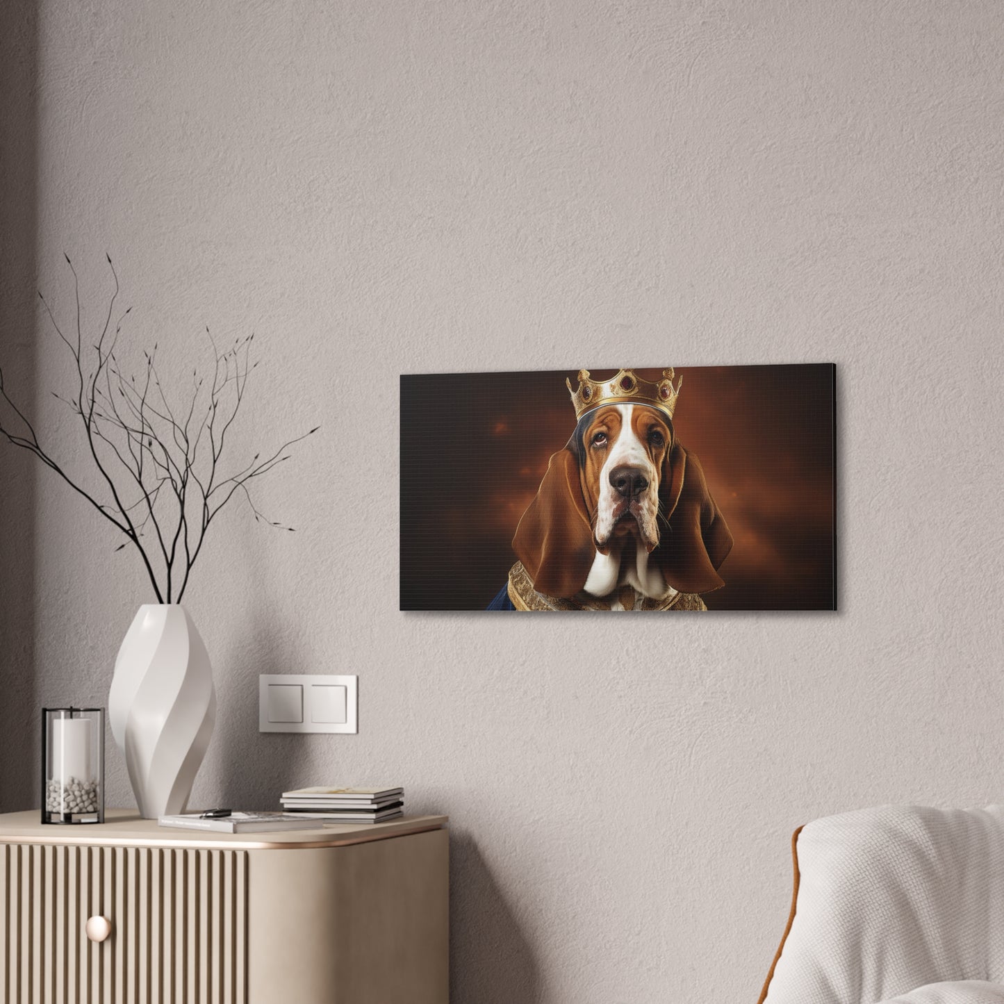 Basset Hound Renaissance Pet Portrait on Canvas | Wall art | wall print | Dog Art