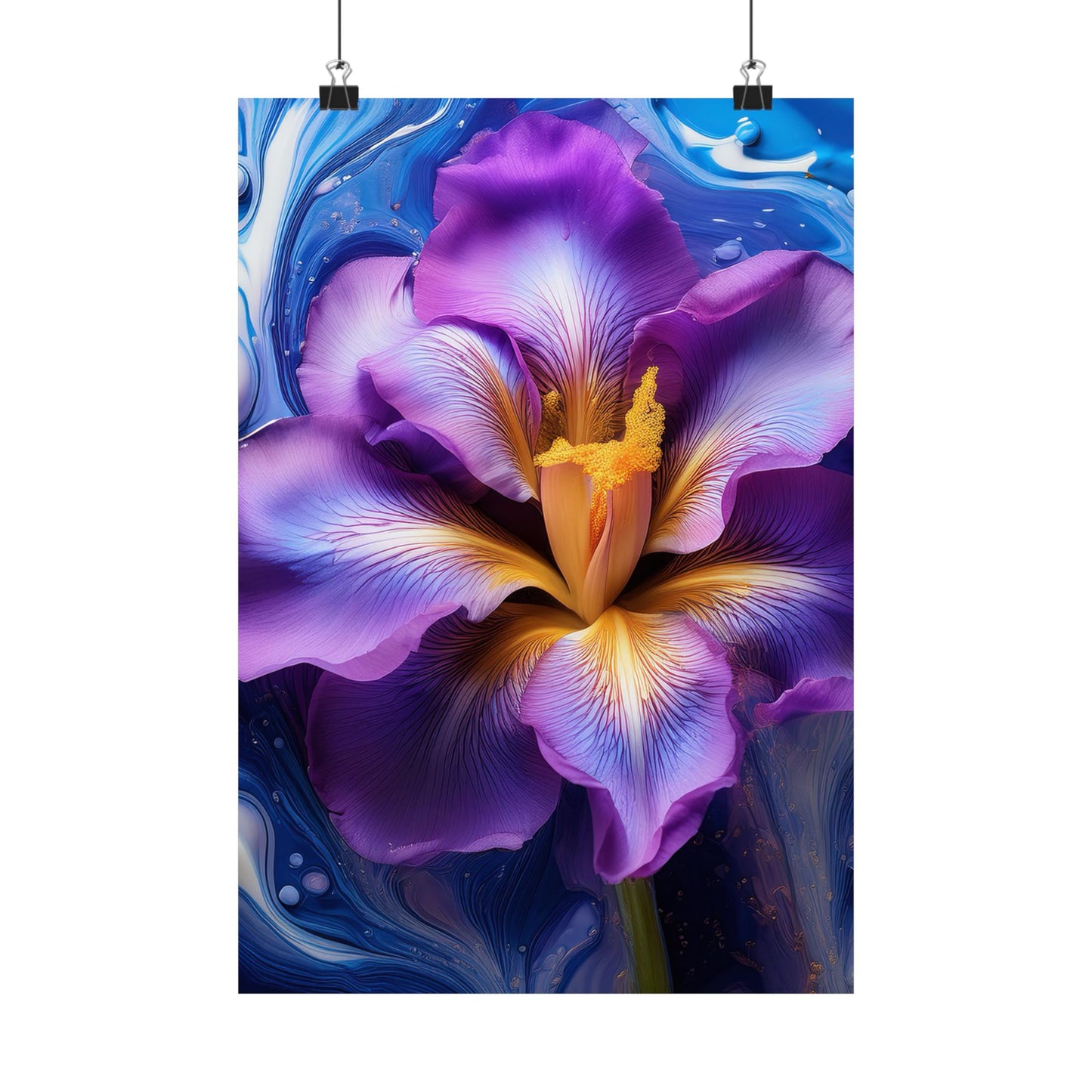 Abstract Floral Iris Wall Art Print | Style 4 | Wall Print | Botanical Wall Art
