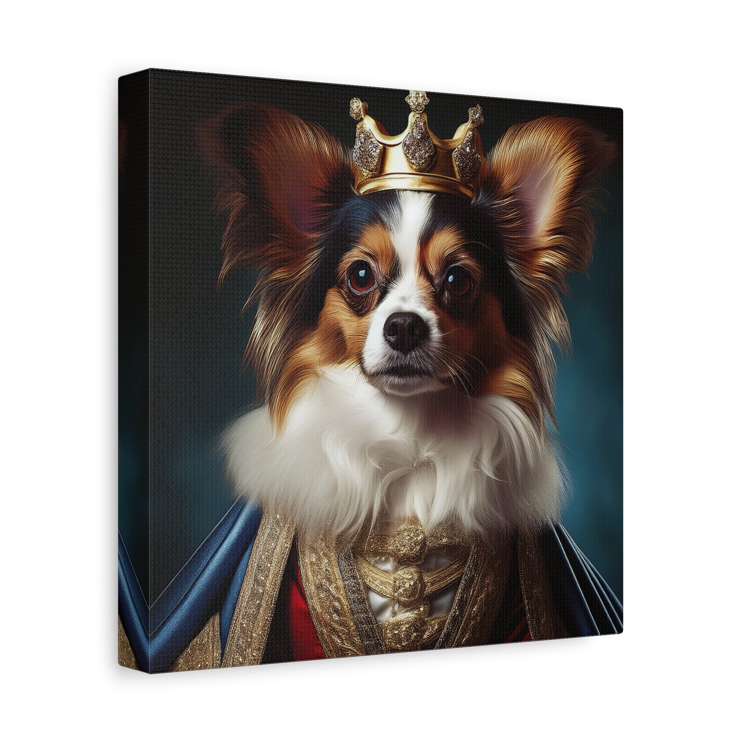 Papillon Pet Portrait Renaissance on Canvas, wall art, wall print, dog portrait, dog art