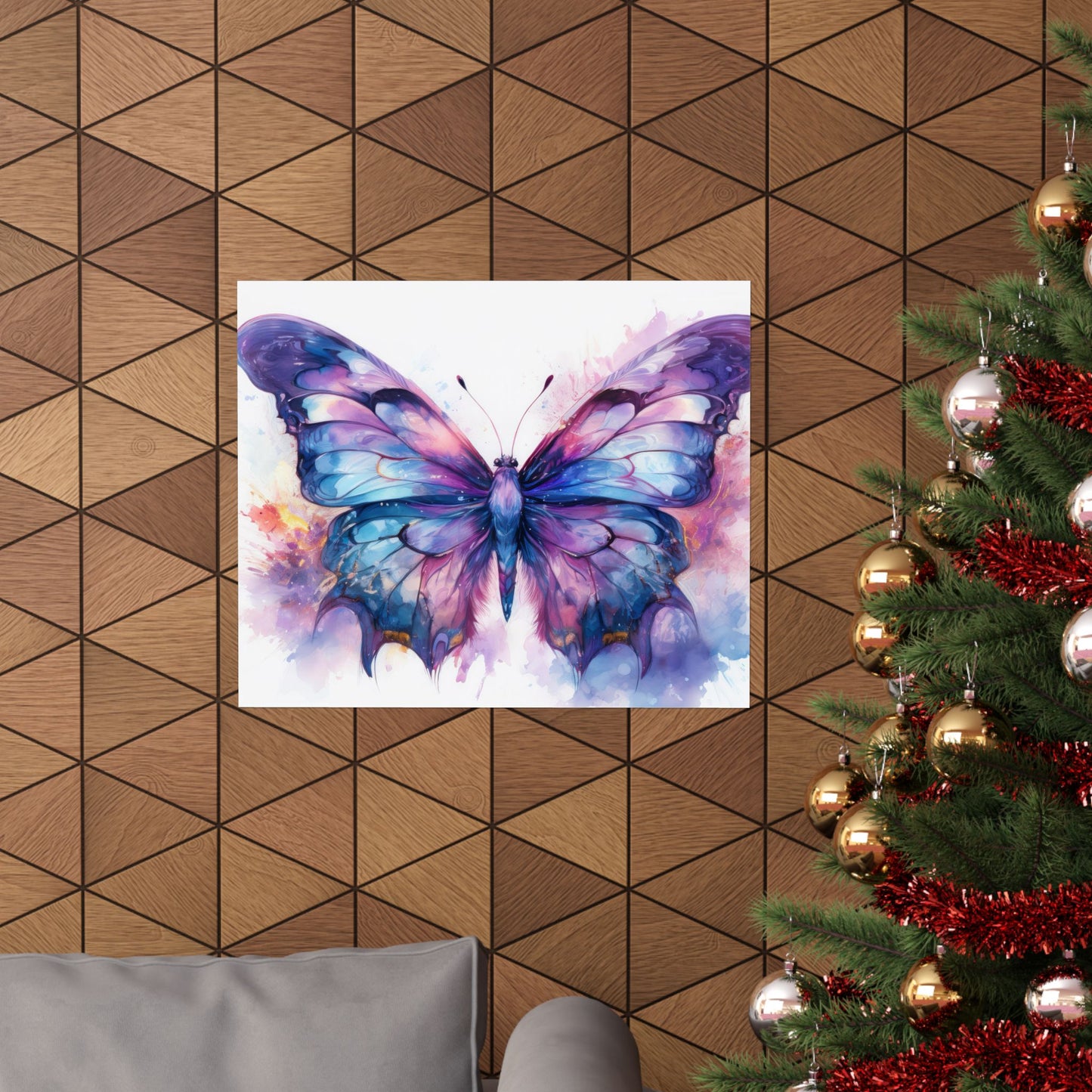 Blue & Purple Butterfly Alcohol Ink Wall Art | Butterfly wall art | Wall Art | Wall Print