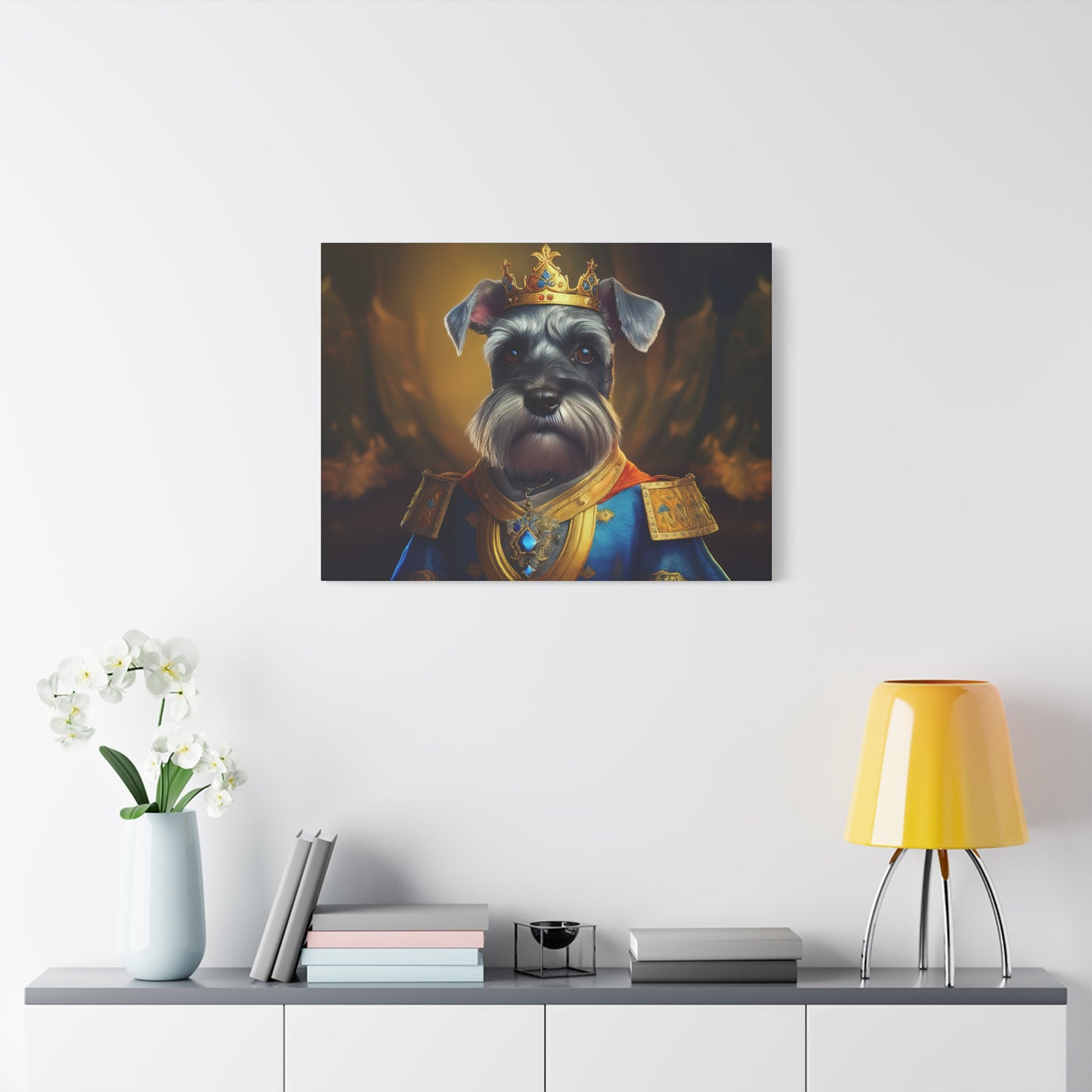 Miniature Schnauzer Renaissance Pet Portrait on Canvas | wall art | wall print | dog art