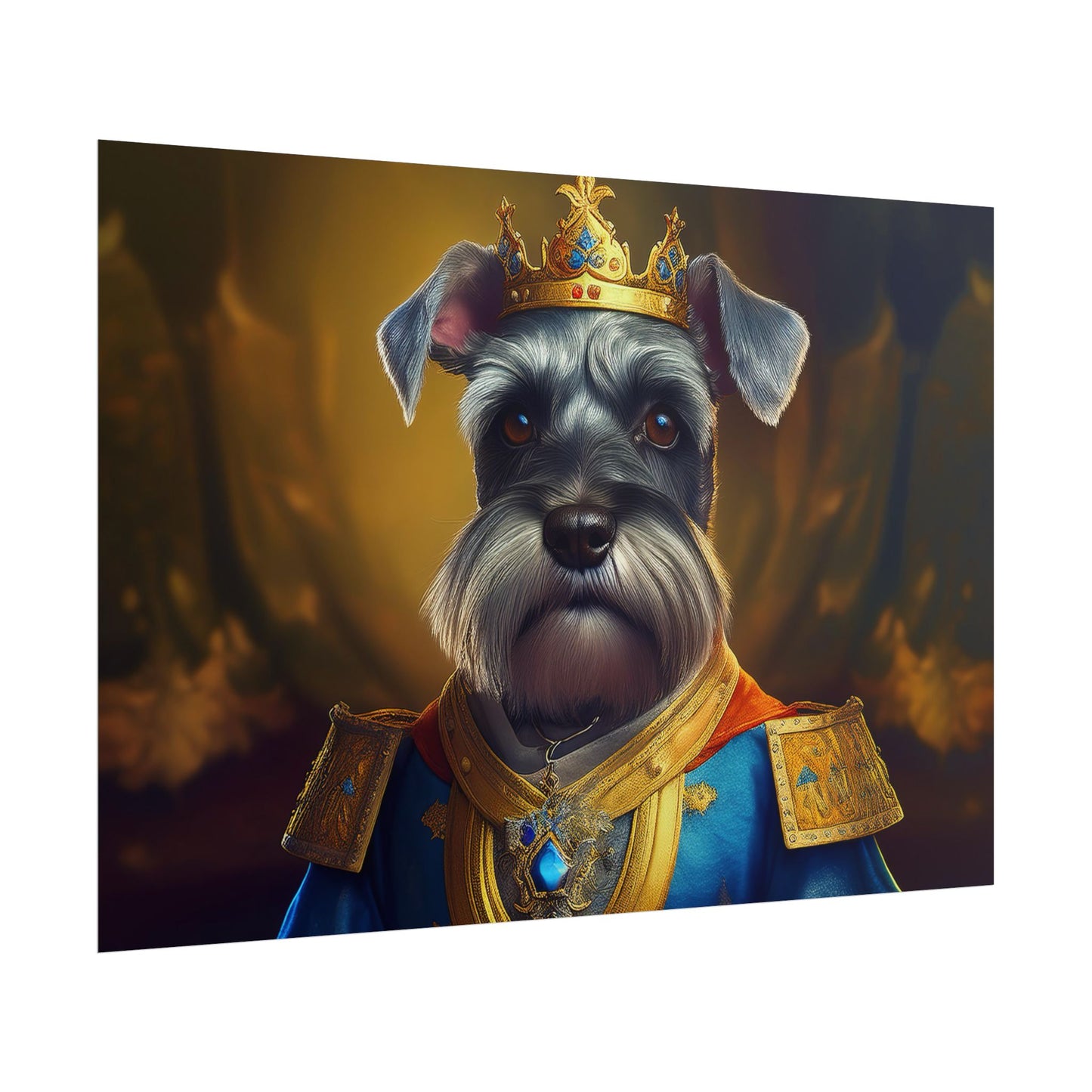 Miniature Schnauzer Dog Renaissance Pet Portrait Art Print | Wall Art | Wall Print
