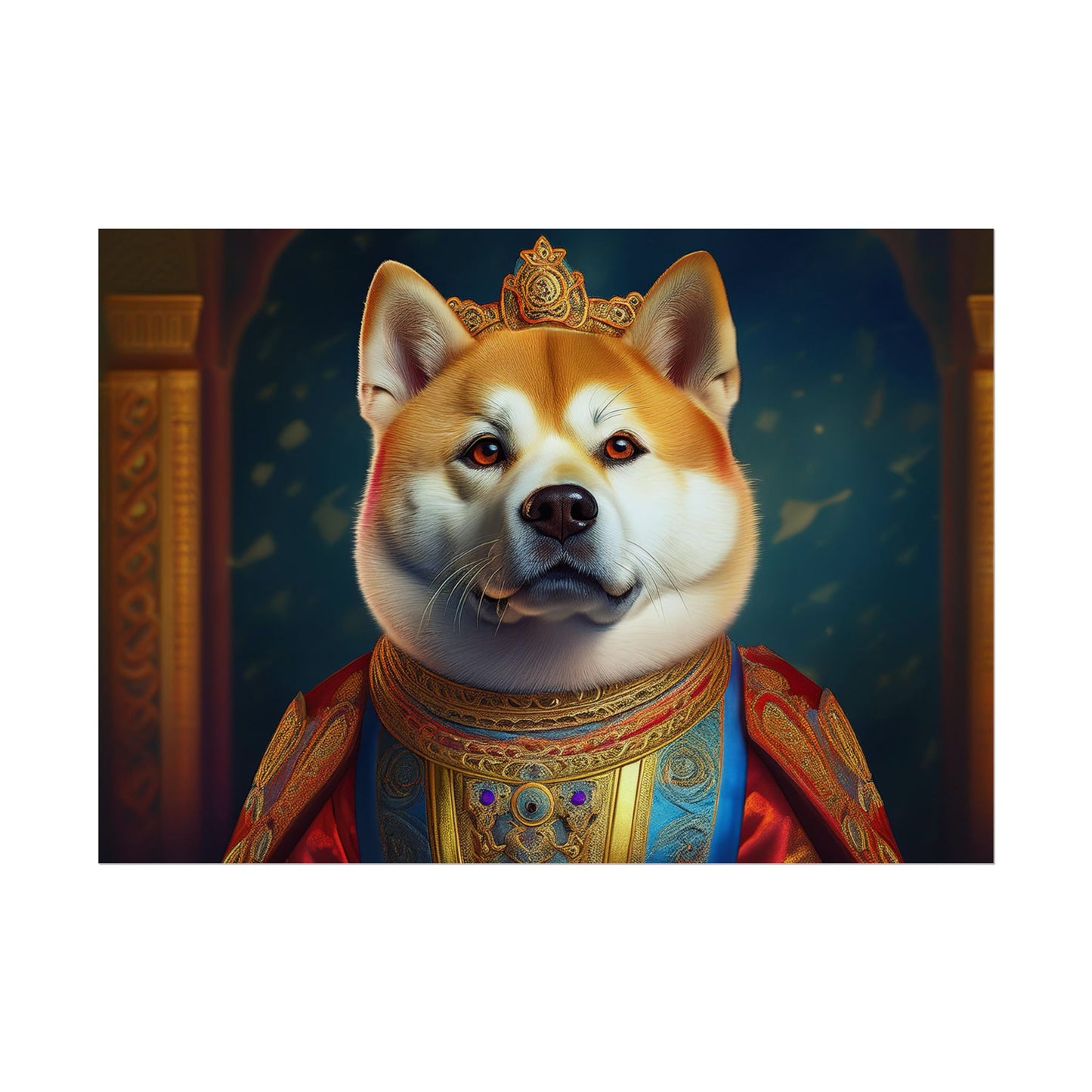 Shiba Dog Renaissance Portrait Print, Art Print, Wall Decor Gift, Animal Lover Home Decor, wall prints, wall art