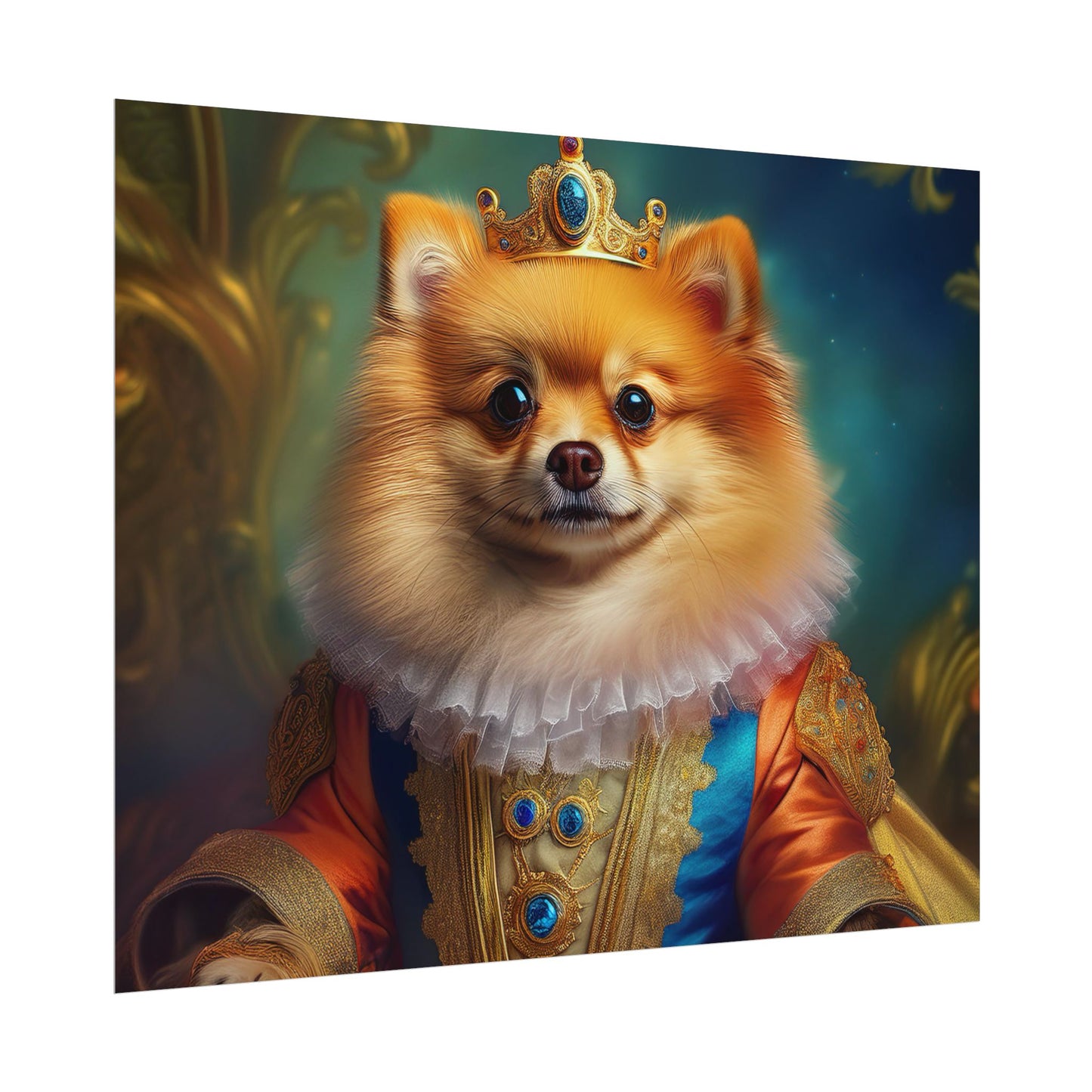 Pomeranian Renaissance Dog Portrait Art Print, Wall Decor Gift, Animal Lover Home Decor, Dog Wall Art