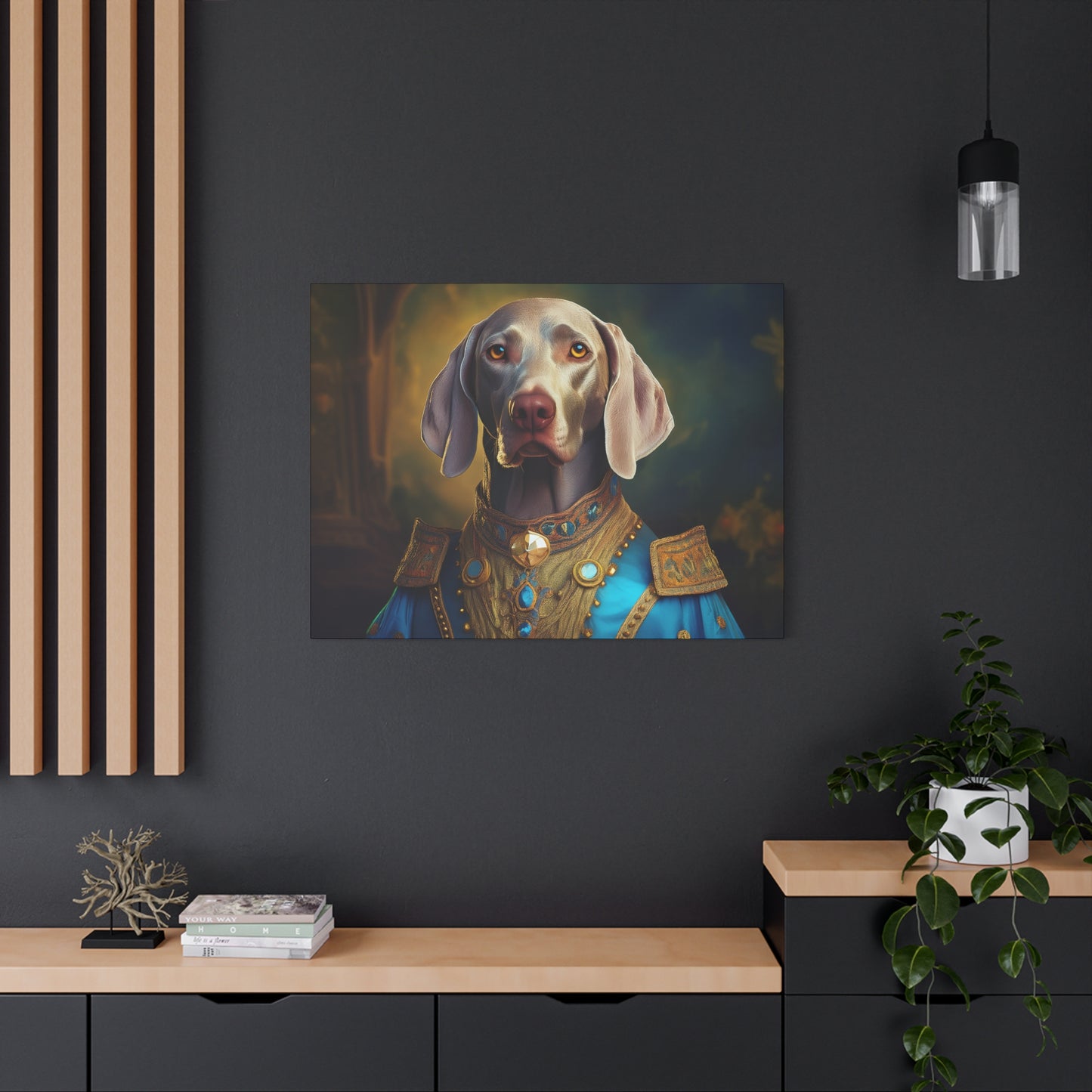 Weimaraner Renaissance Pet Portrait on Canvas - wall art, wall print, dog portrait, dog art