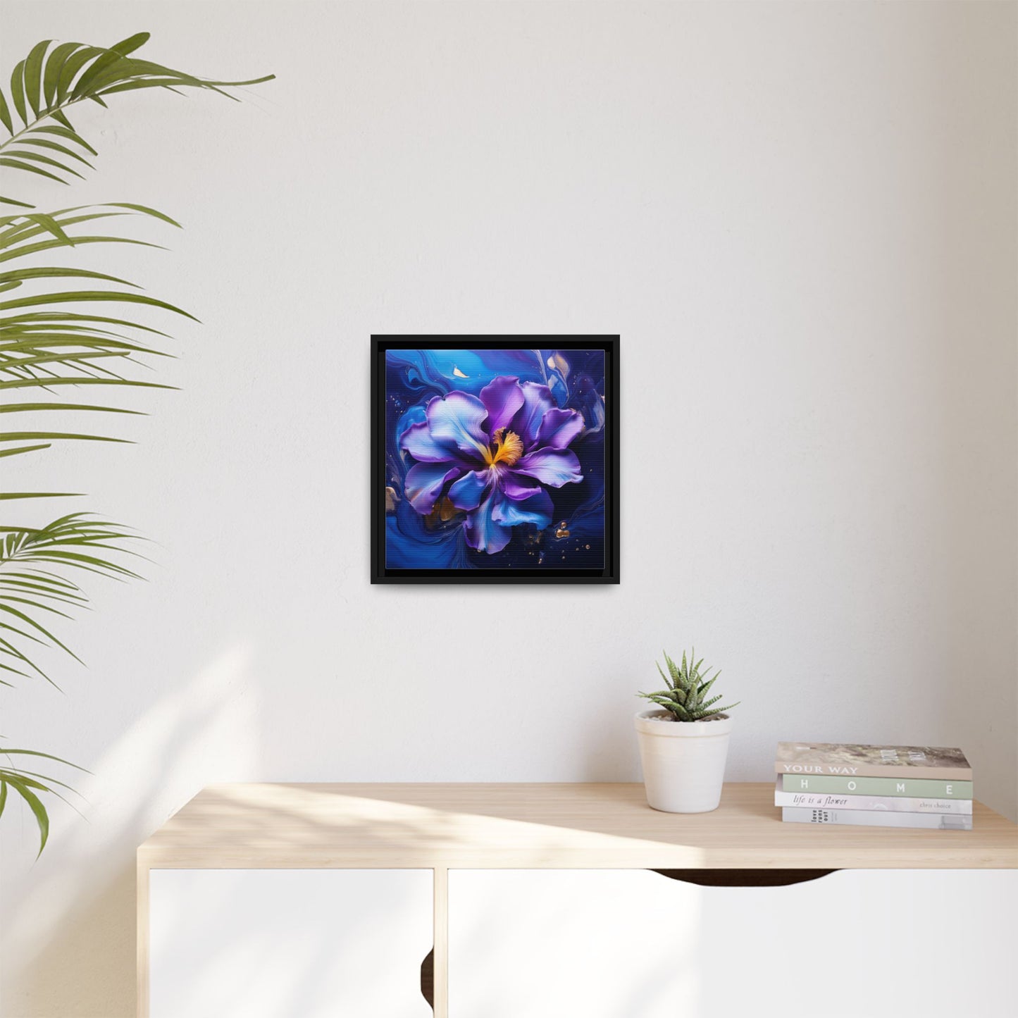 Abstract Iris Floral Square Framed Print - 02