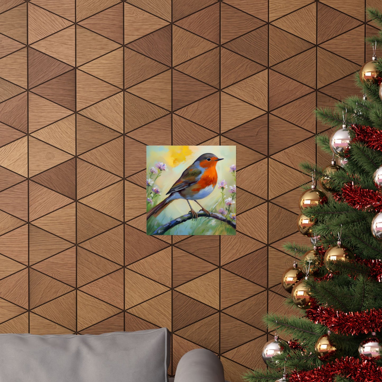 American Robin Bird Oil Painting Print | Wall Print | Wall Art | Bird Art