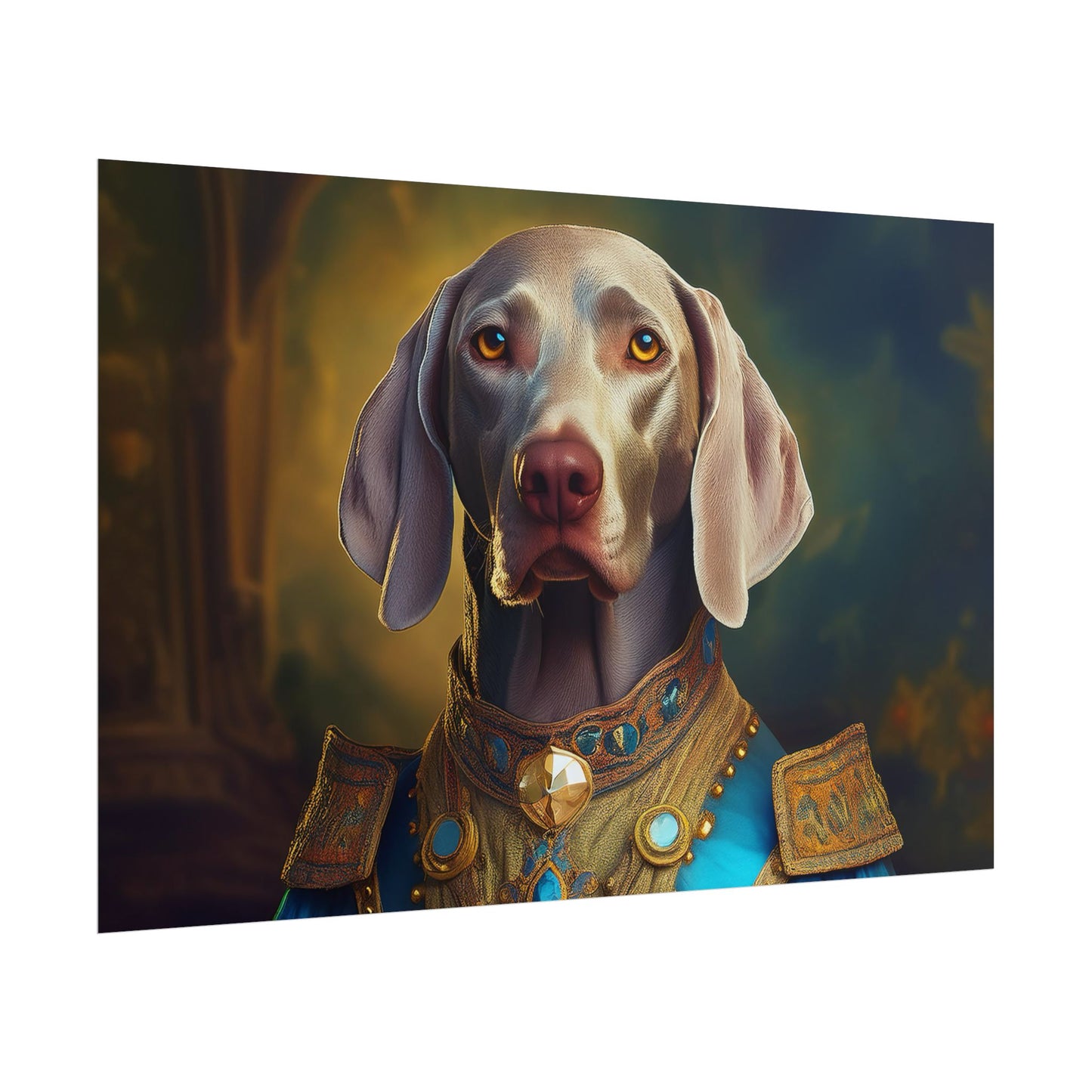 Weimaraner Renaissance Pet Portrait Print, wall print, wall art, Animal Lover Home Decor, Dog Wall Art