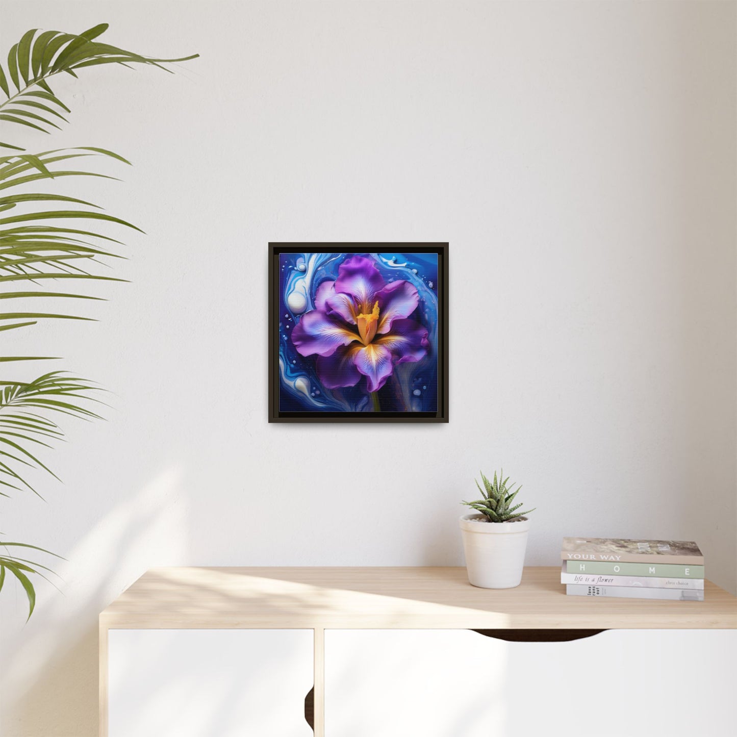 Abstract Iris - Style 2 - Floral Framed Canvas, Wall Print, wall art, botanical art