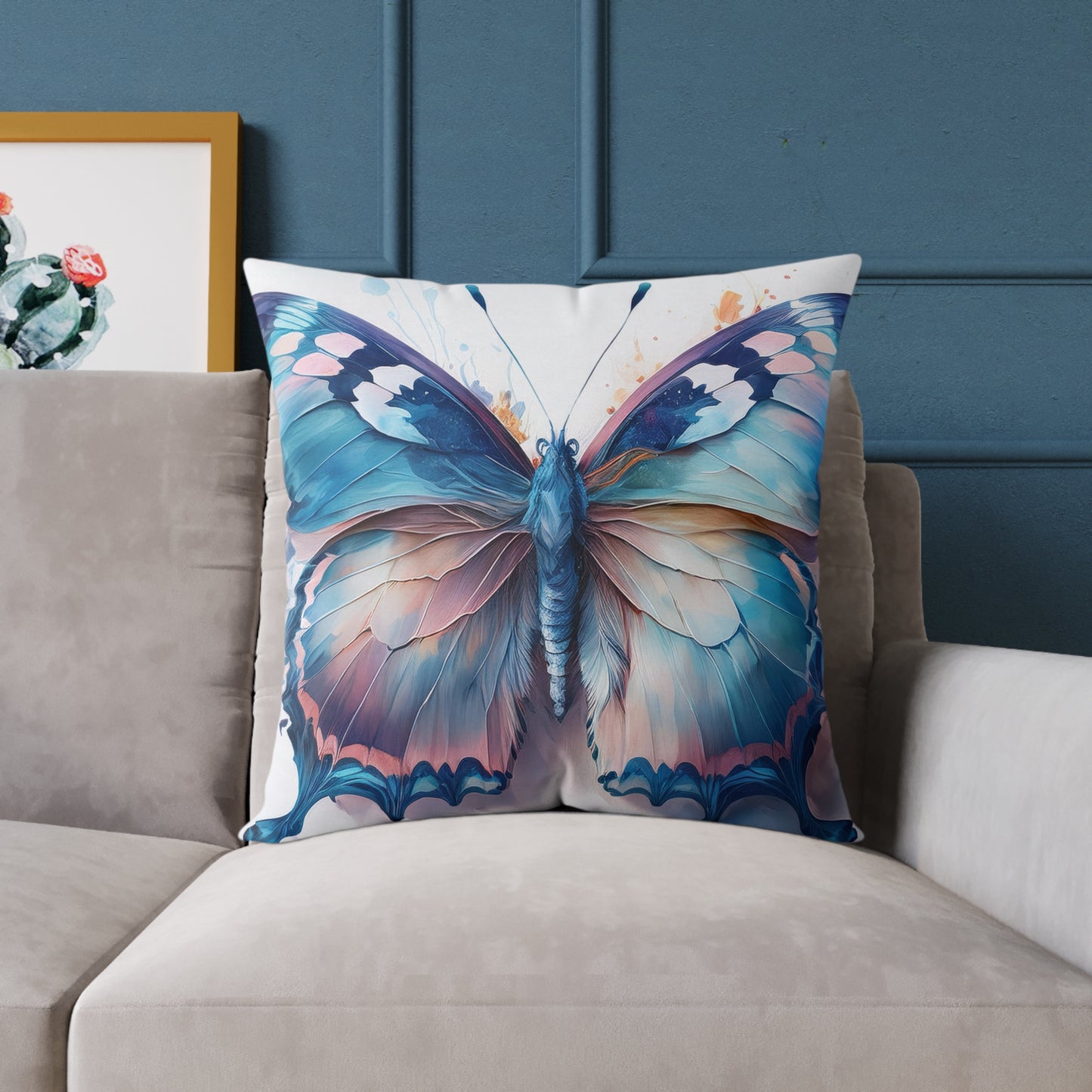 Butterfly Art Throw Pillow (Black Back), Inspirational Home Decor, Gift for Nature Lovers, Cozy Living Room Accent, Spring Decor, Butterfly Lovers