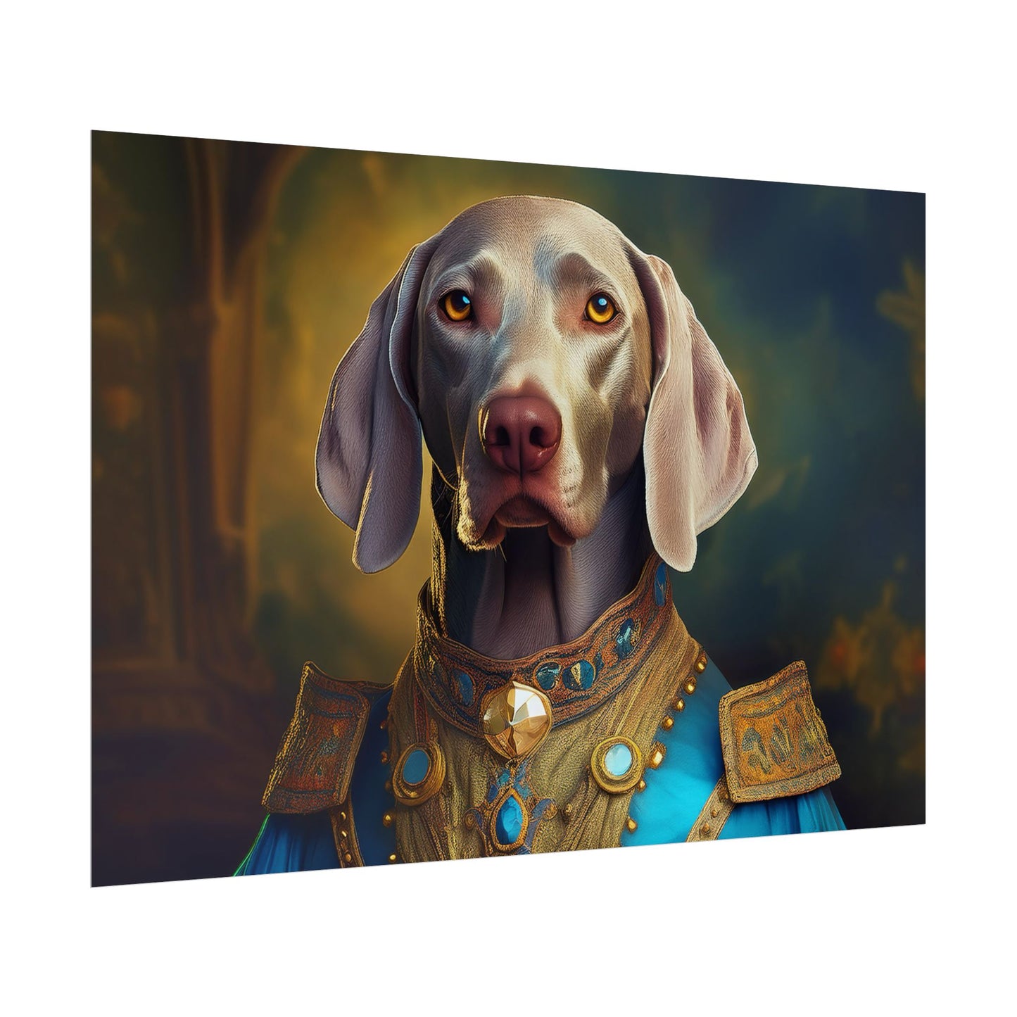 Weimaraner Renaissance Pet Portrait Print, wall print, wall art, Animal Lover Home Decor, Dog Wall Art