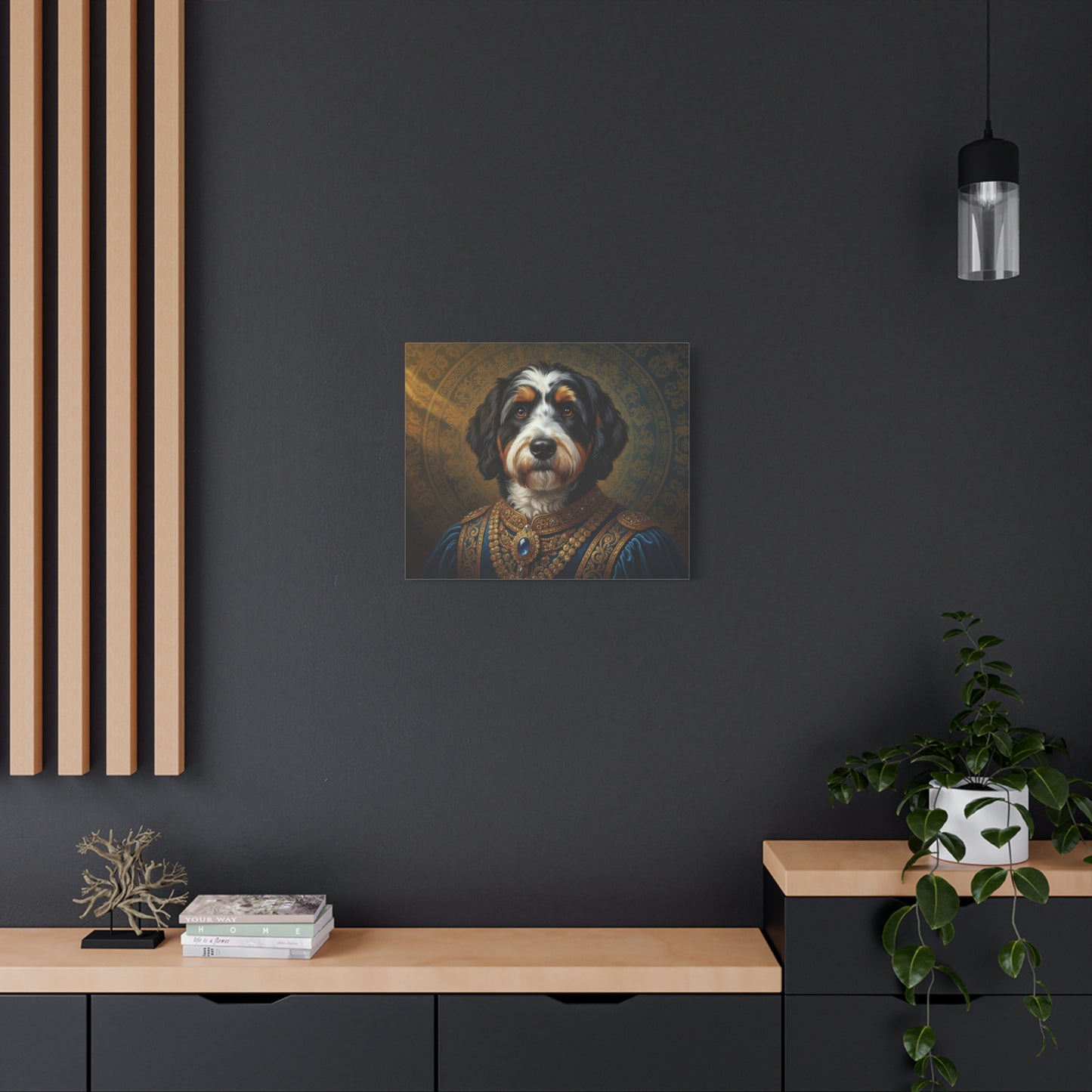 Bernedoodle Renaissance Dog Portrait Canvas Art, Pet Portrait Wall Decor, Animal Lover Gift, Home Decoration, Unique Dog Artwork