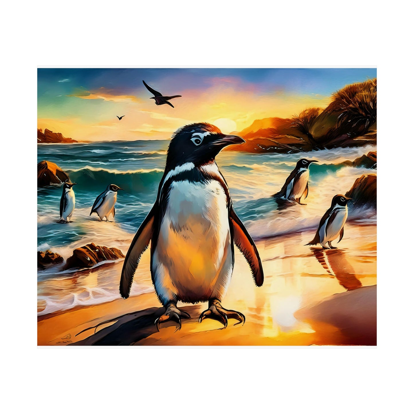 Phillip Island Little Penguins Australia Wall Art | Vibrant Wall Print | Unique Painting Print | Style 3 | Wall Art | Wall Print