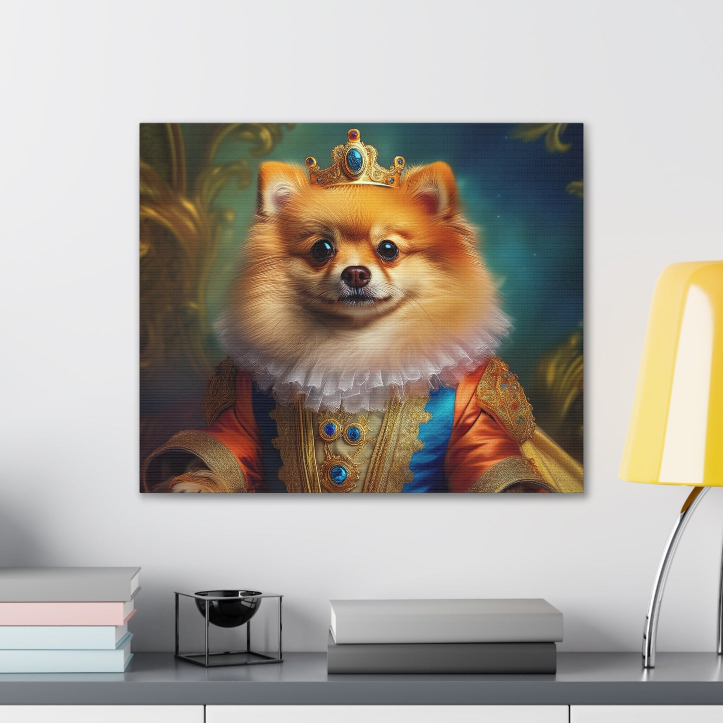 Pomeranian Renaissance Pet Portrait Canvas Print