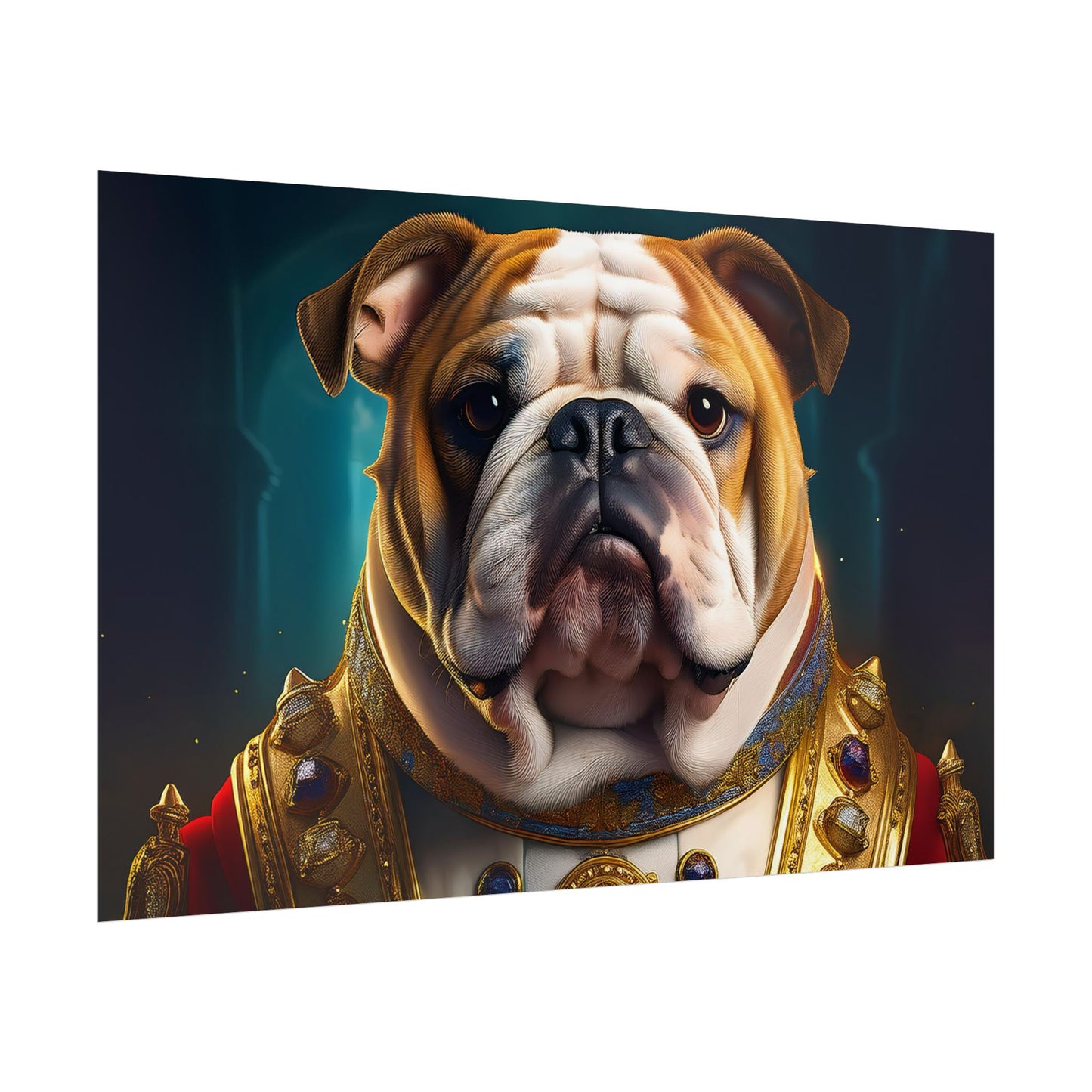 English Bulldog Renaissance Dog Pet Portrait Print | Wall Art | Wall Print