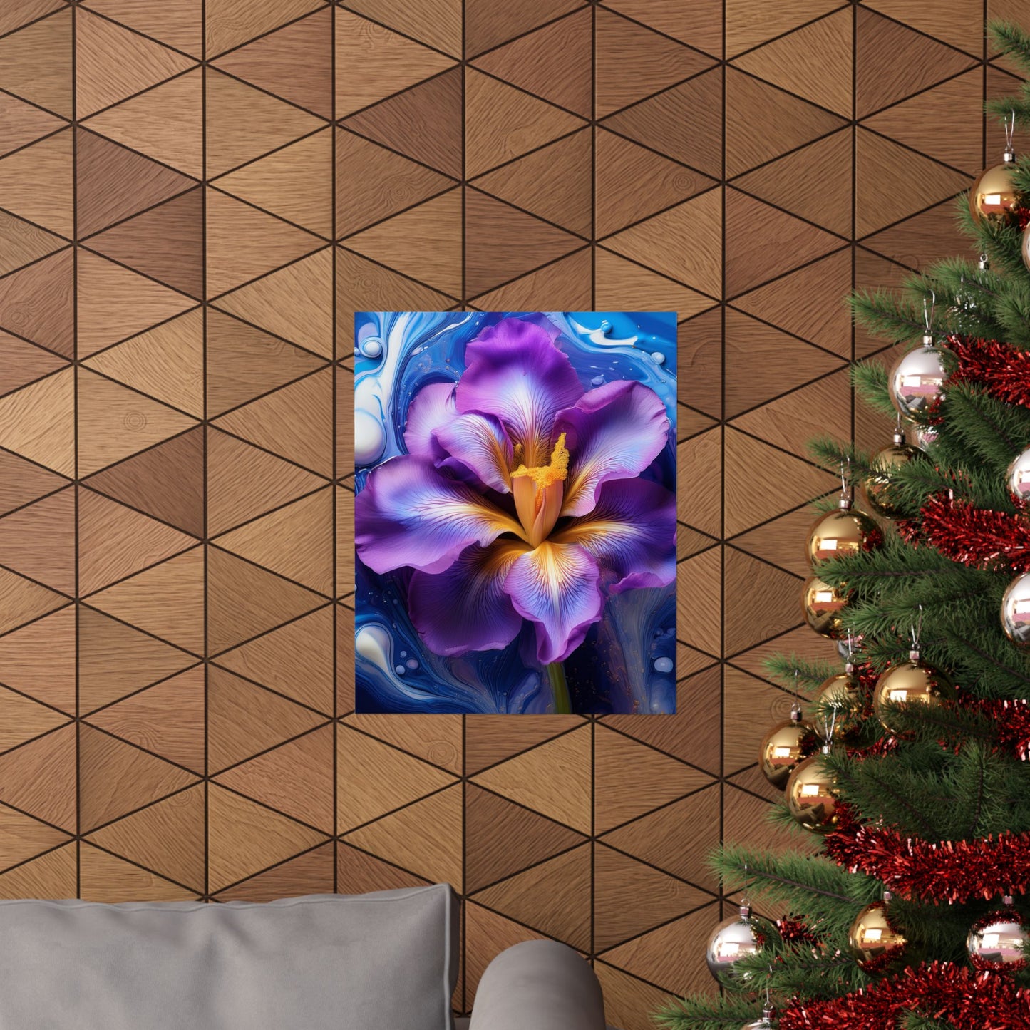 Abstract Floral Iris Wall Art Print | Style 4 | Wall Print | Botanical Wall Art