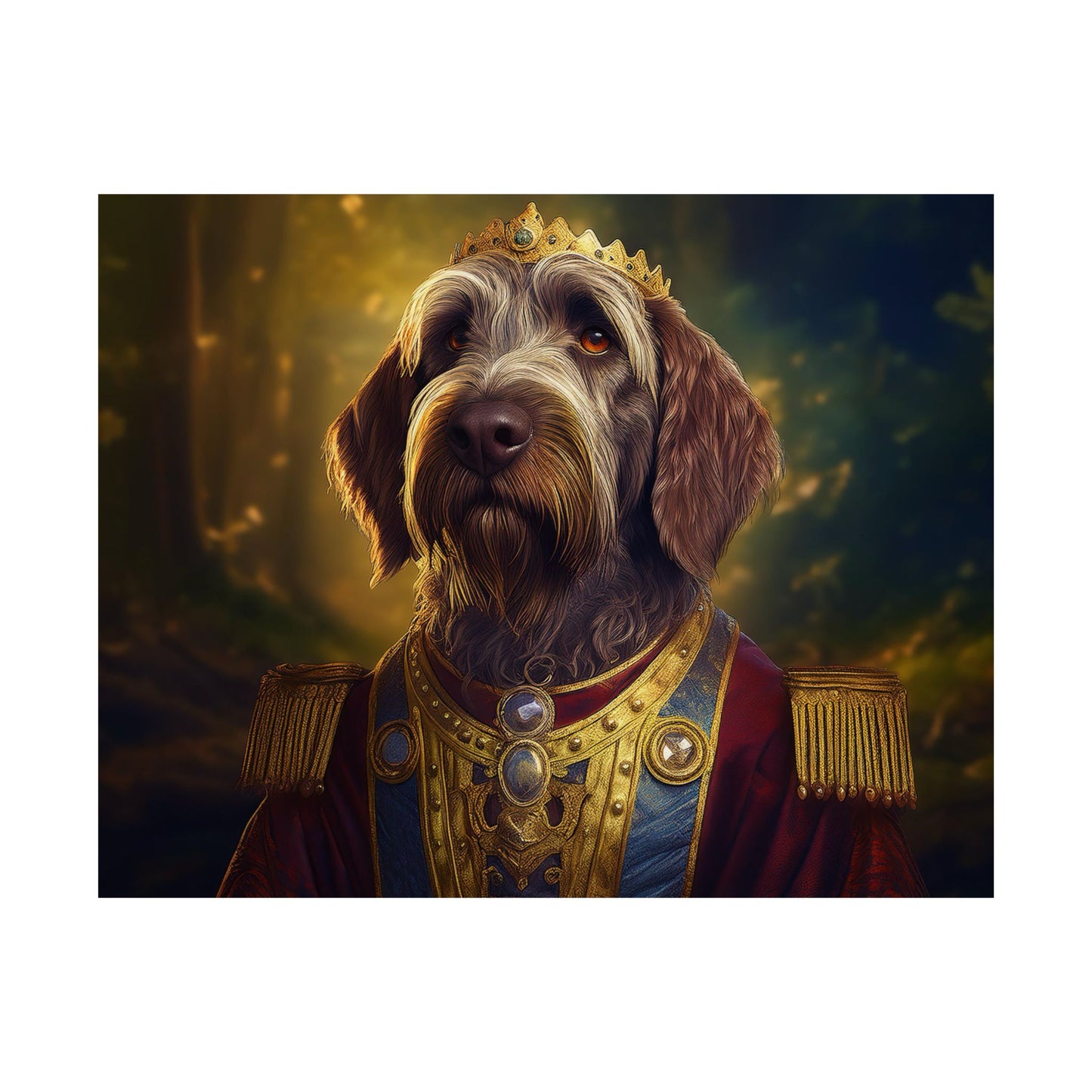 Wirehaired Pointing Griffon Renaissance Pet Portrait Print, Dog Lover Wall Art, Animal Artwork, Canine Decor, Dog Memorial Gift