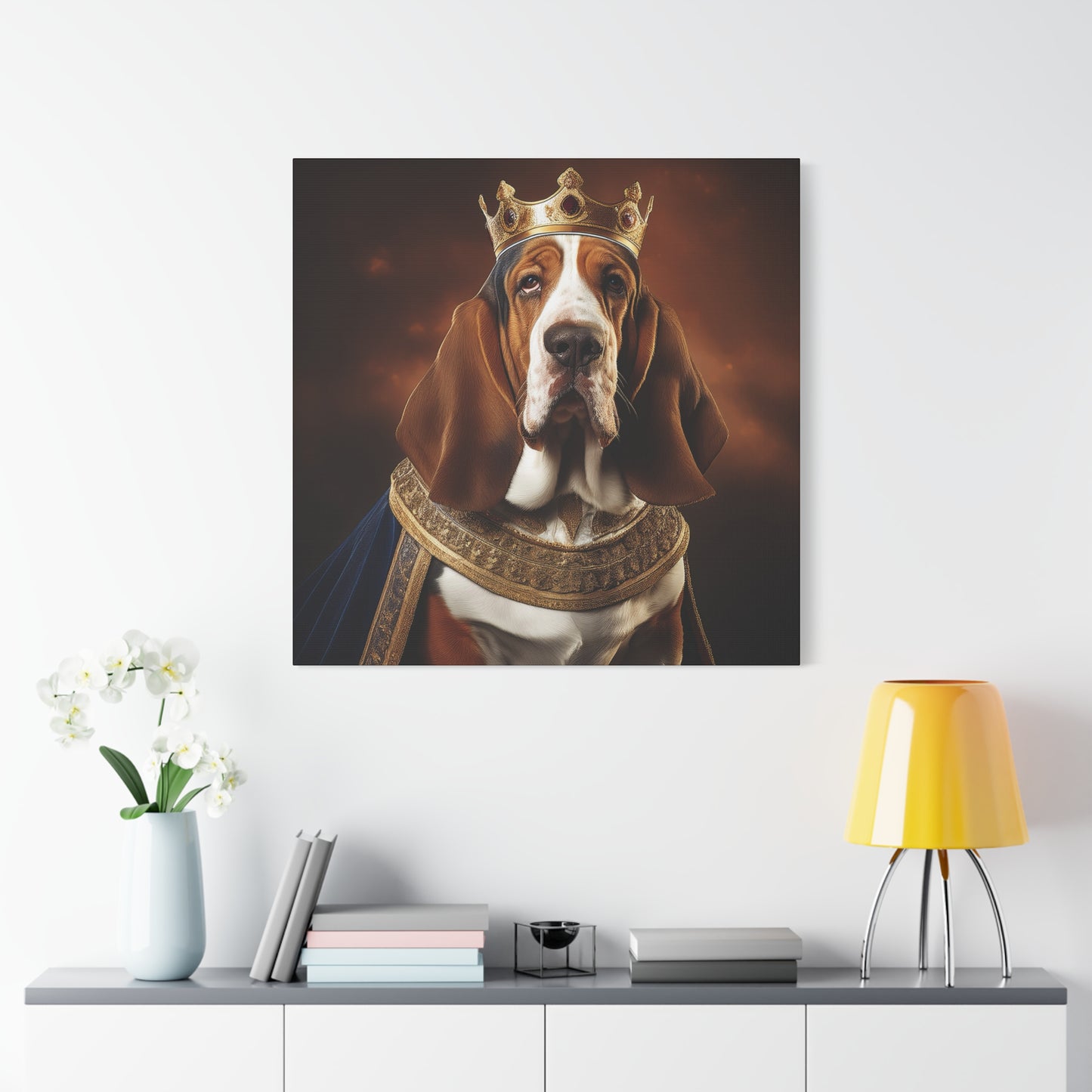 Bassett Hound Renaissance Pet Portrait on Canvas | Wall art | wall print | Dog Art