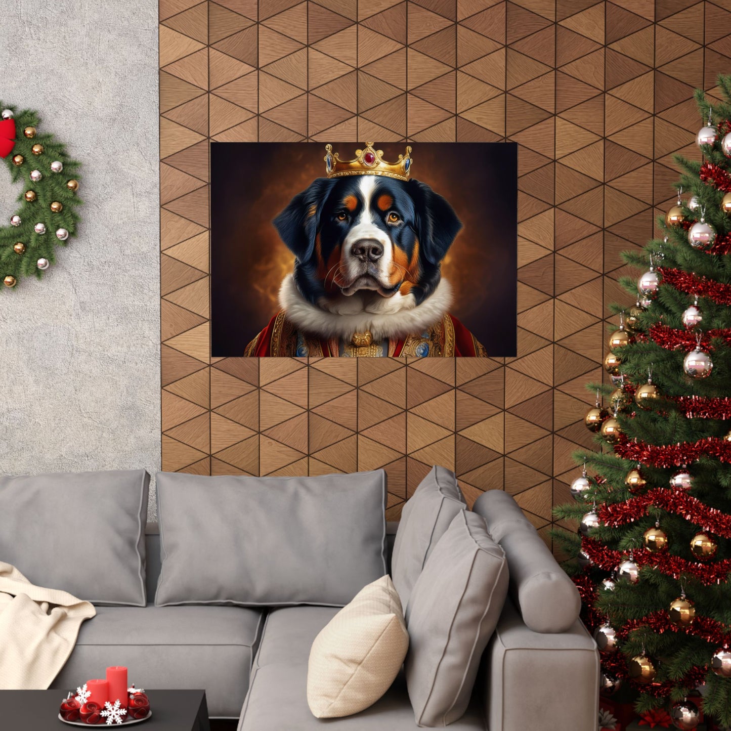 Bernese Mountain Dog Renaissance Pet Portrait Print, Art Print, Wall Art, Wall Prints, Dog Wall Art