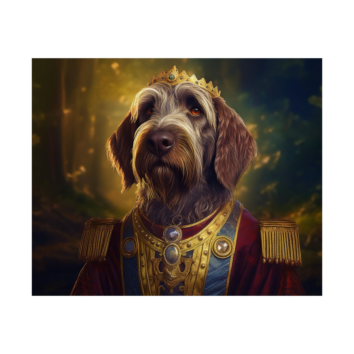 Wirehaired Pointing Griffon Renaissance Pet Portrait Print, Dog Lover Wall Art, Animal Artwork, Canine Decor, Dog Memorial Gift