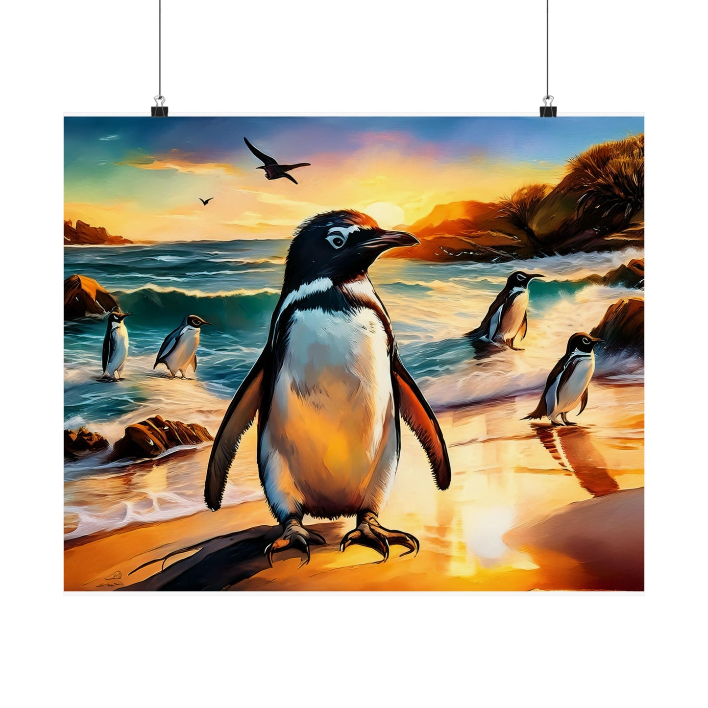 Phillip Island Little Penguins Australia Wall Art | Vibrant Wall Print | Unique Painting Print | Style 3 | Wall Art | Wall Print