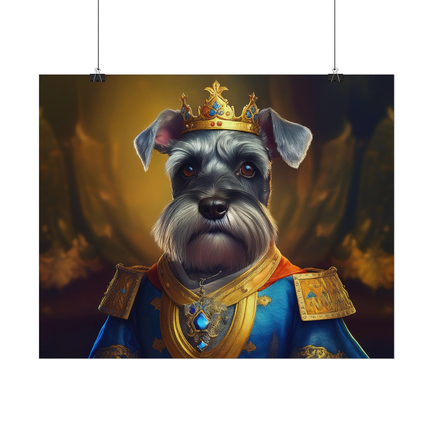 Miniature Schnauzer Dog Renaissance Pet Portrait Art Print | Wall Art | Wall Print