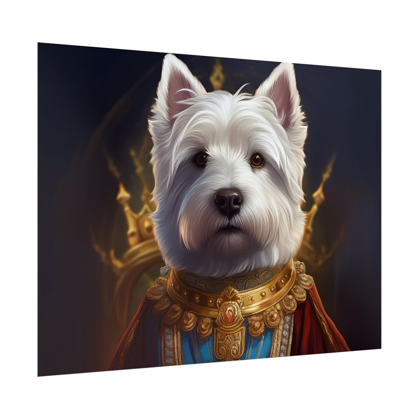 West Highland White Terrier Dog Renaissance Pet Portrait Print, West Highland White Terrier Art Print, Dog Wall Art, Wall Print, Wall Art