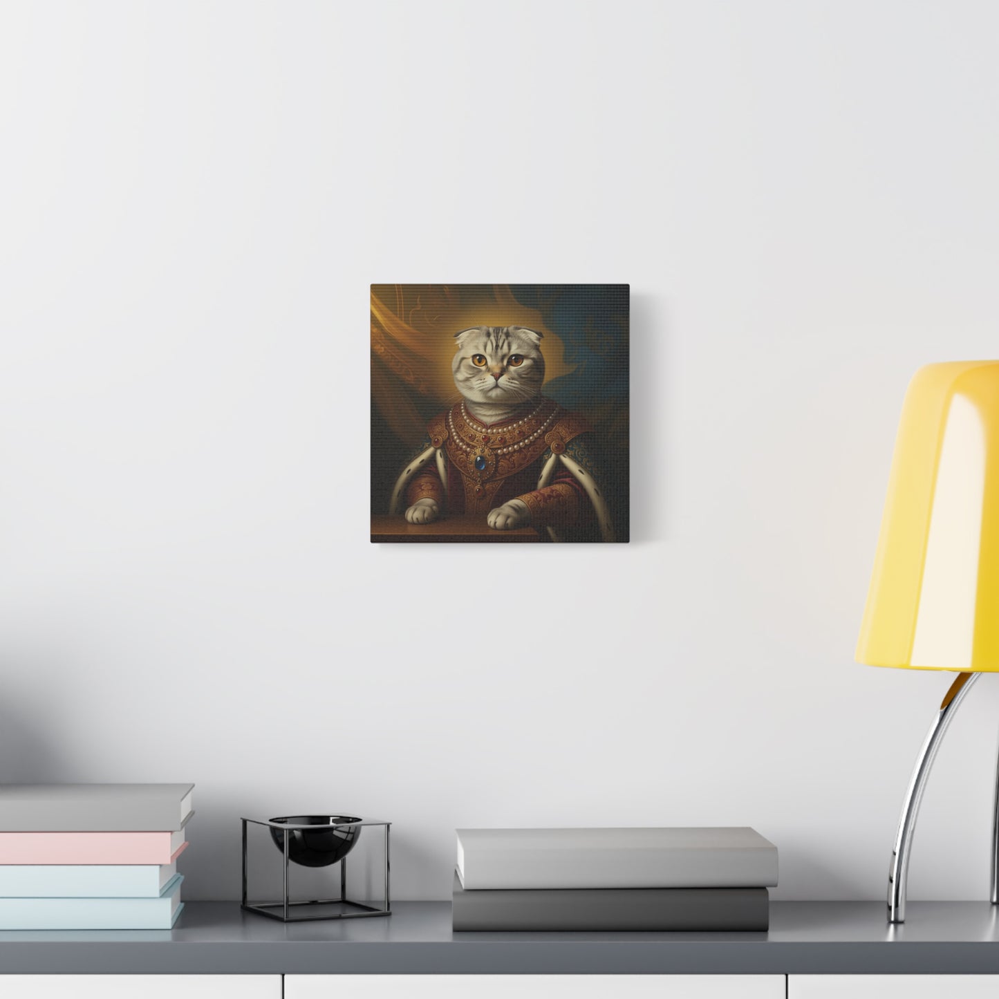 Scottish Fold Renaissance Royal Cat Canvas Art Print, Cat Wall Decor, Pet Lover Gift, Feline Portrait, Home Decoration, Unique Gift for Cat Lovers