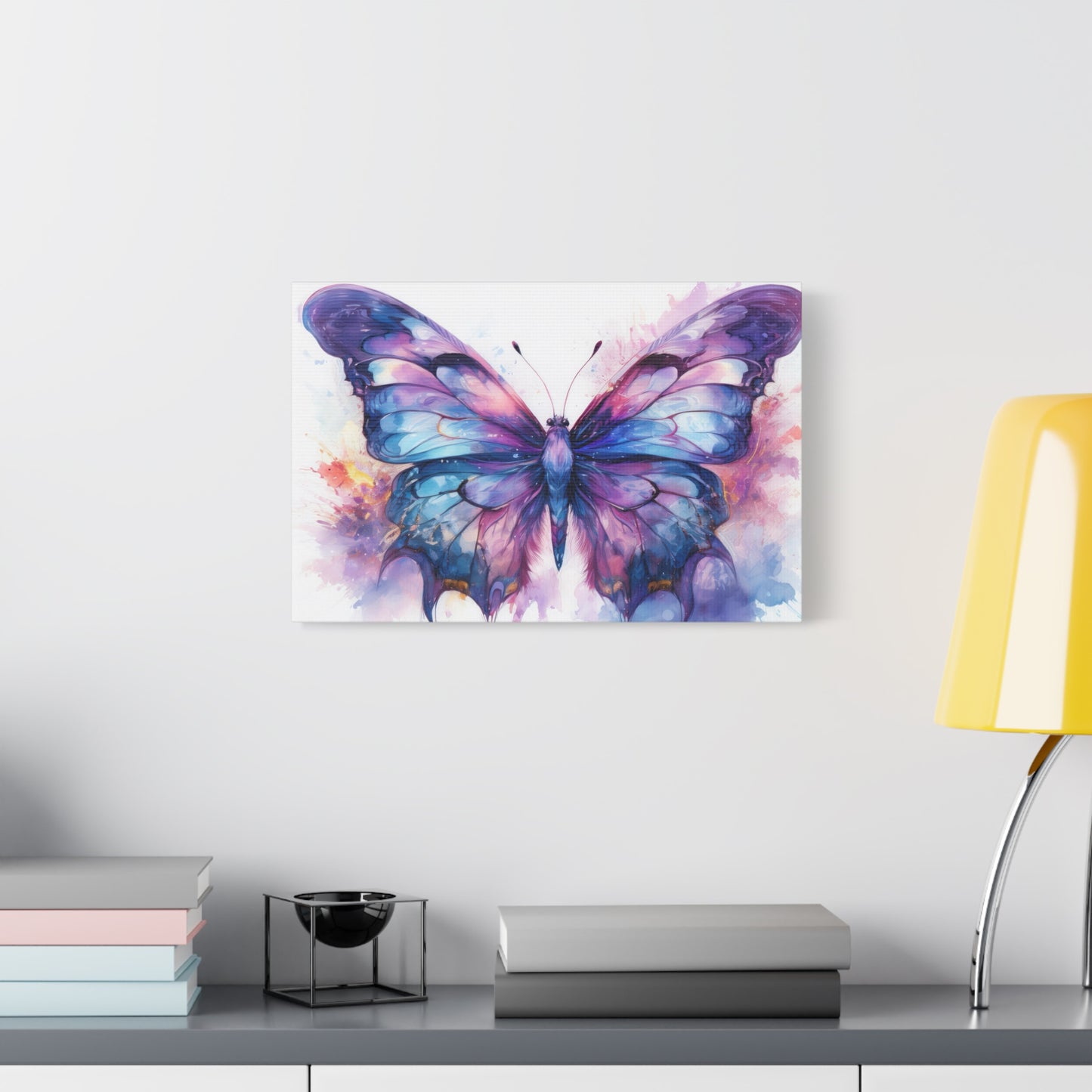 Blue & Purple Butterfly Alcohol Ink Canvas Art | Butterfly Decor | Wall Art | Wall Print