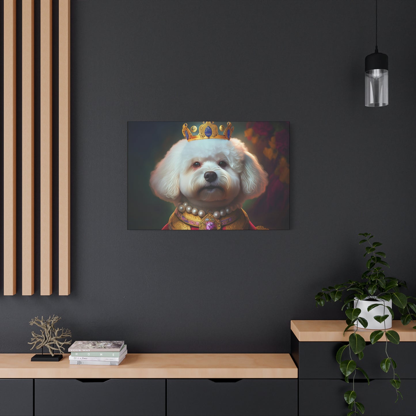 Bichon Frise Renaissance Pet Portrait on Canvas | Wall art | wall print | Dog Art