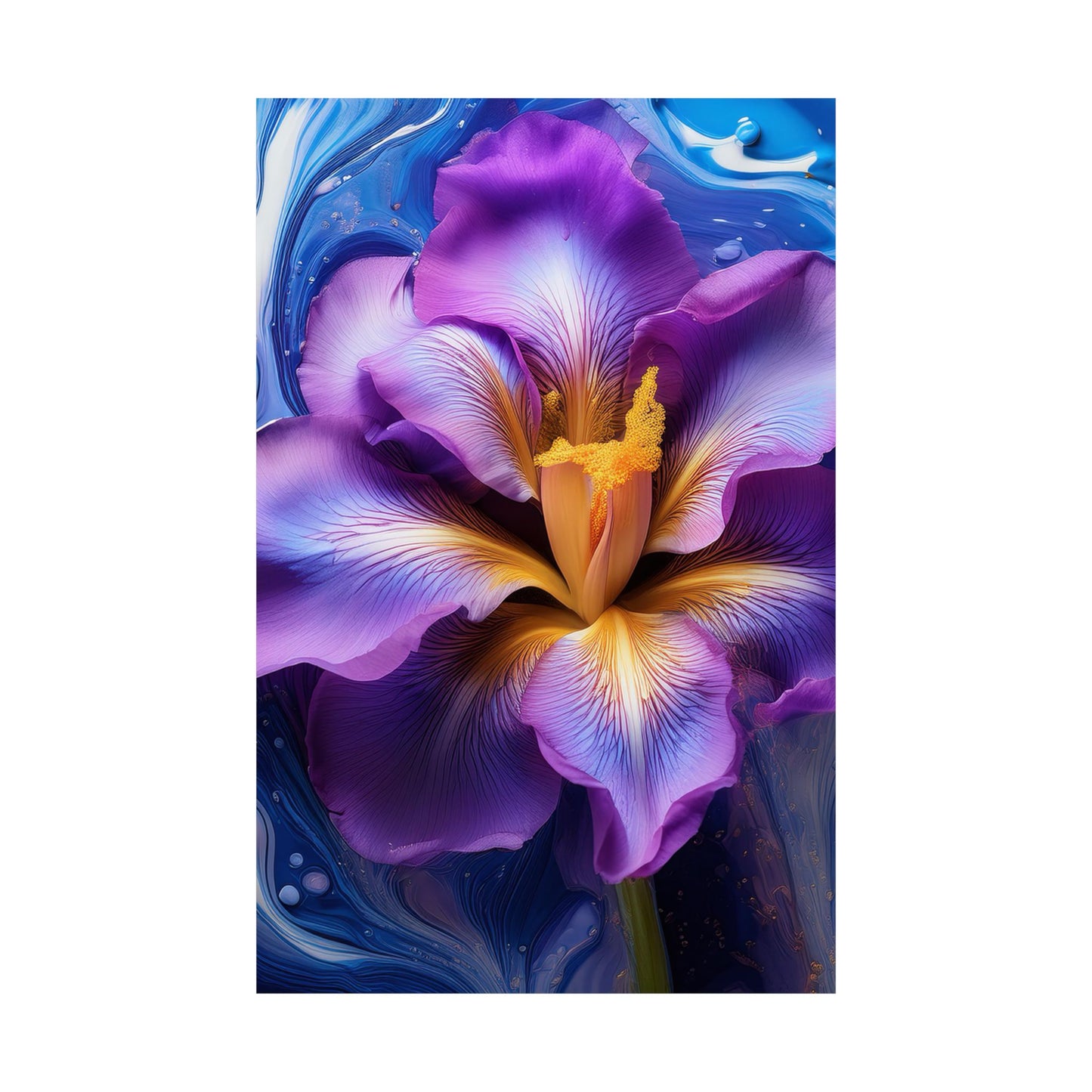 Abstract Floral Iris Wall Art Print | Style 4 | Wall Print | Botanical Wall Art