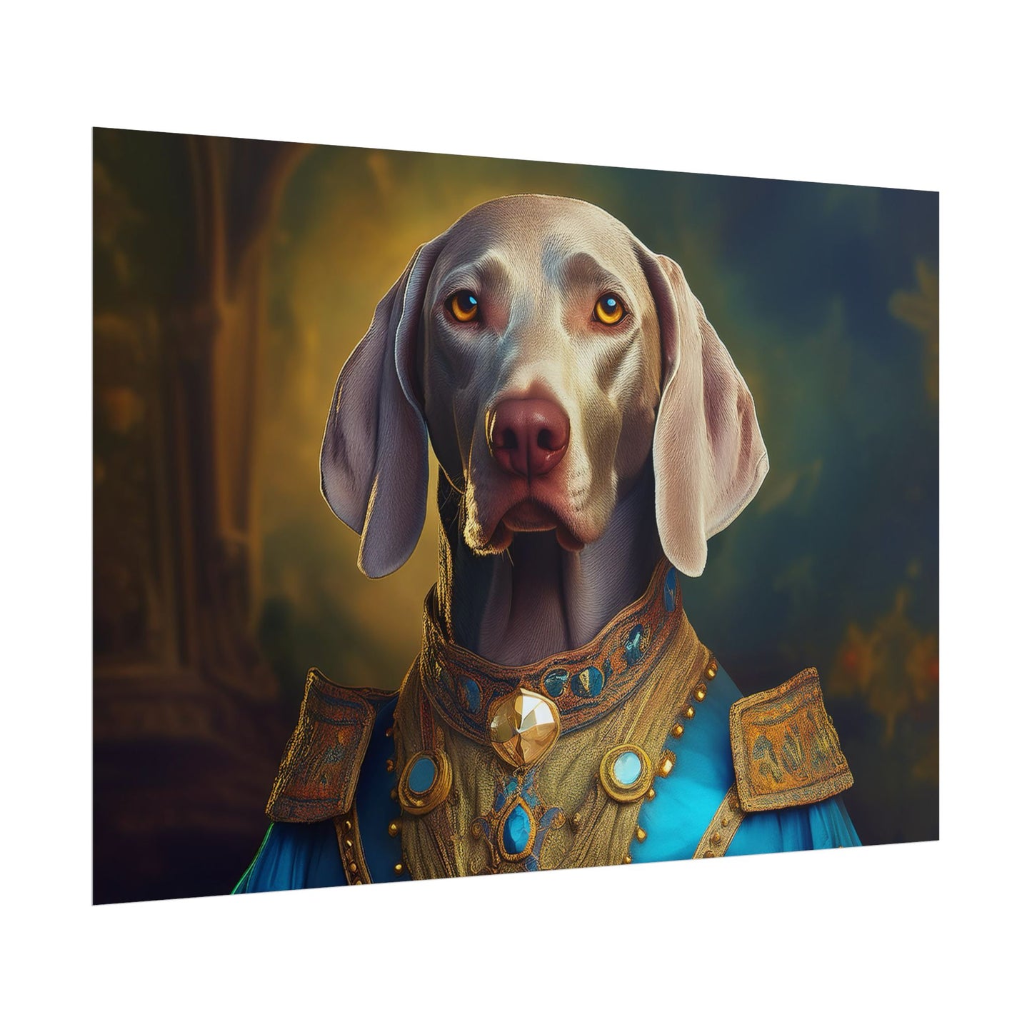 Weimaraner Renaissance Pet Portrait Print, wall print, wall art, Animal Lover Home Decor, Dog Wall Art