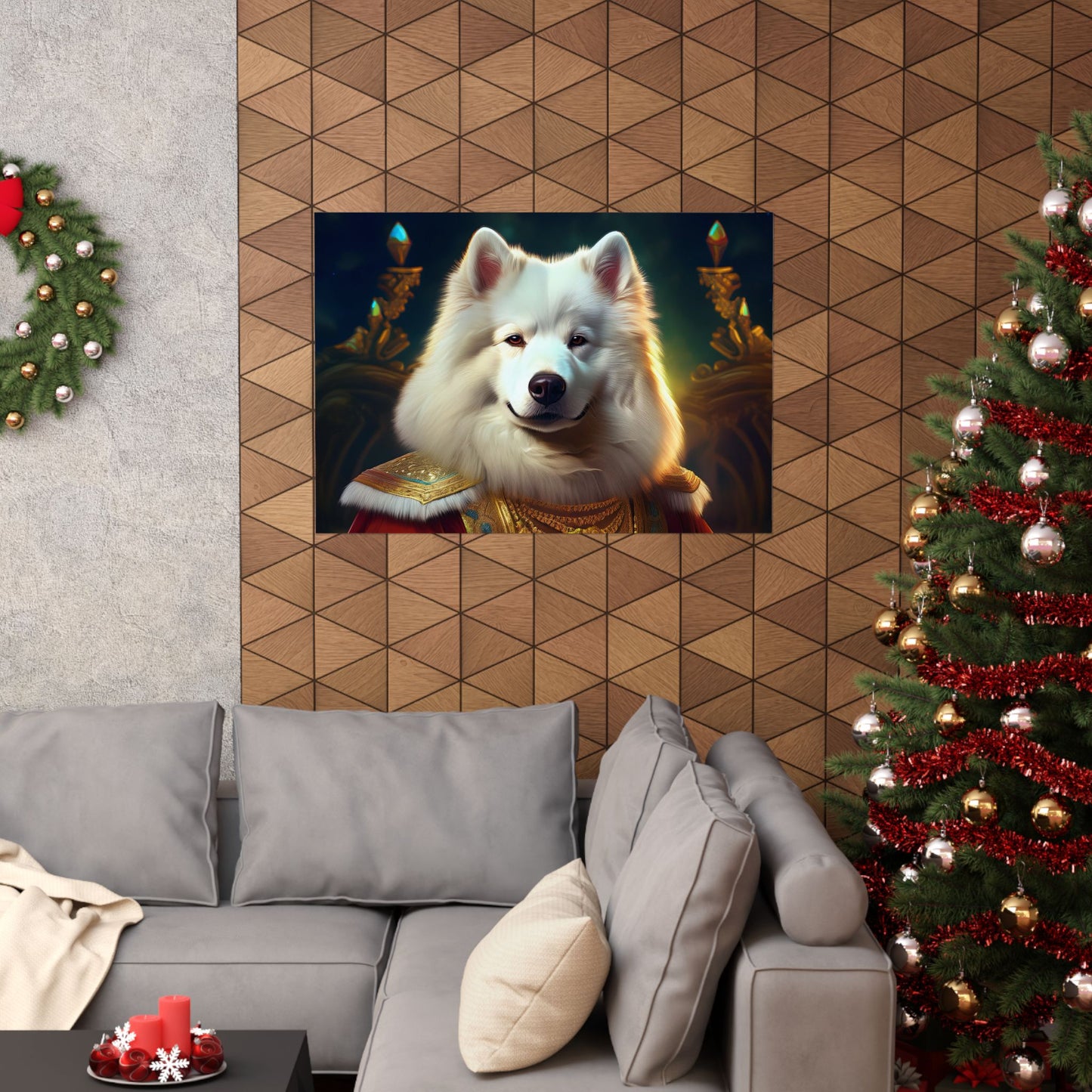 Samoyed Renaissance Pet Portrait Print, Dog Lover Wall Art, wall art, wall print