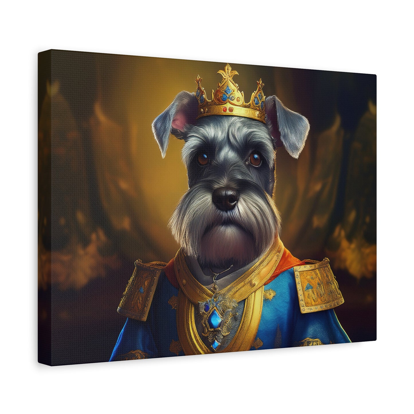 Miniature Schnauzer Renaissance Pet Portrait on Canvas | wall art | wall print | dog art