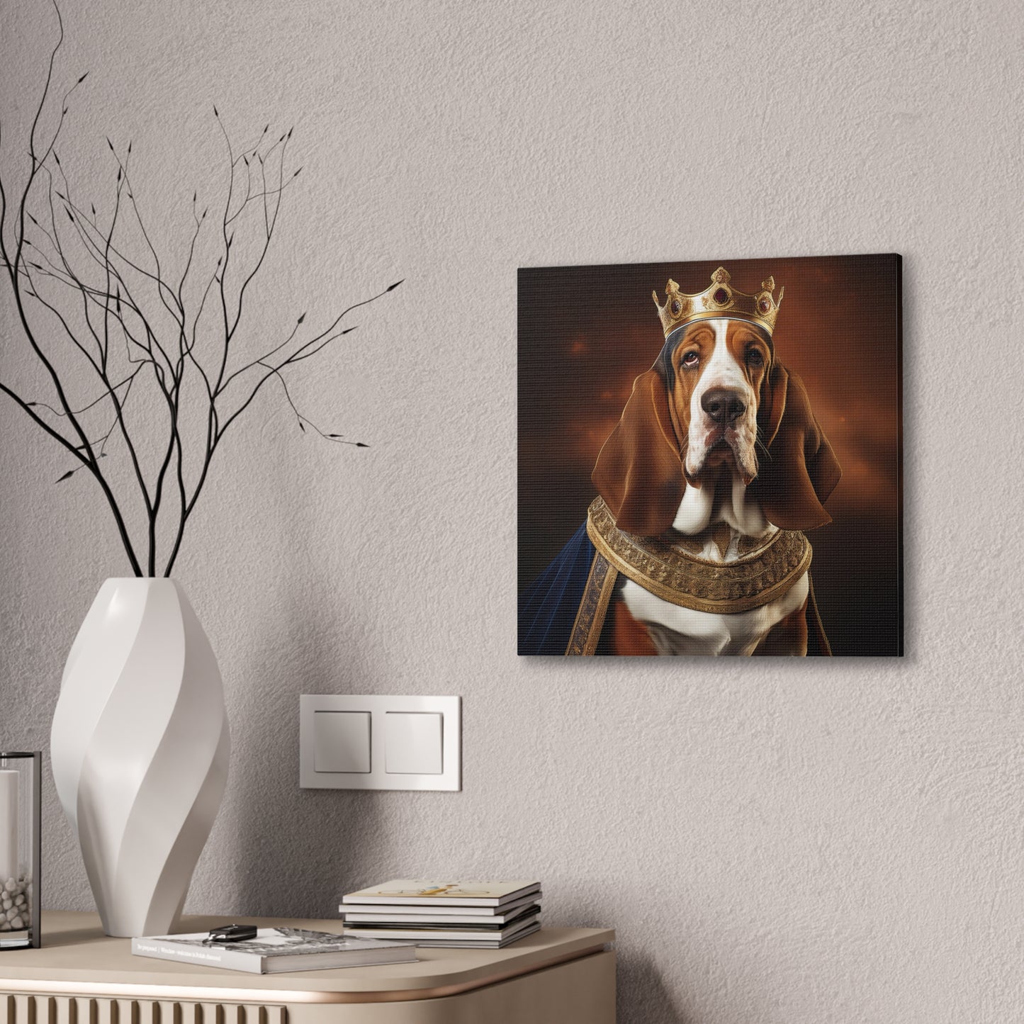 Basset Hound Renaissance Pet Portrait on Canvas | Wall art | wall print | Dog Art