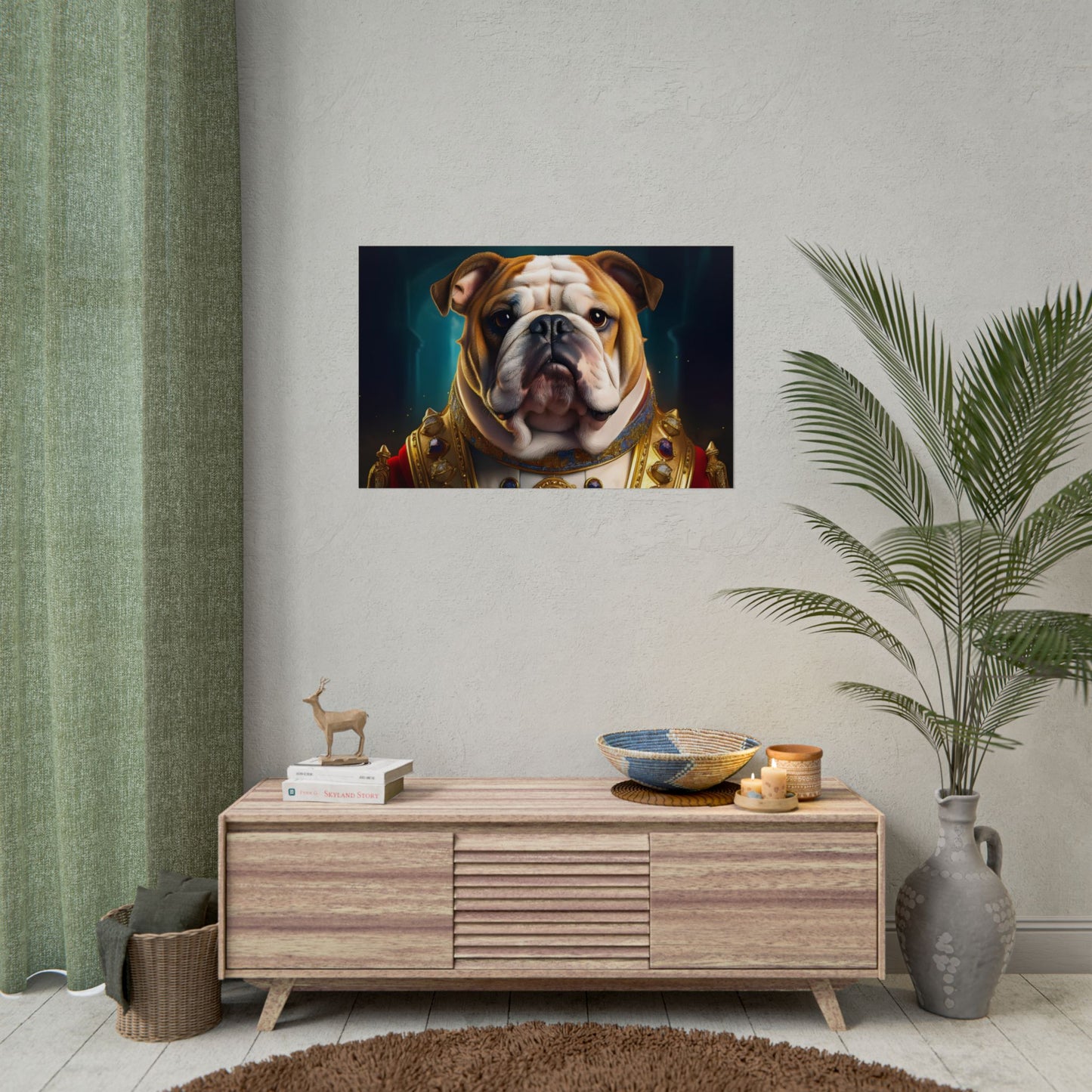 English Bulldog Renaissance Dog Pet Portrait Print | Wall Art | Wall Print
