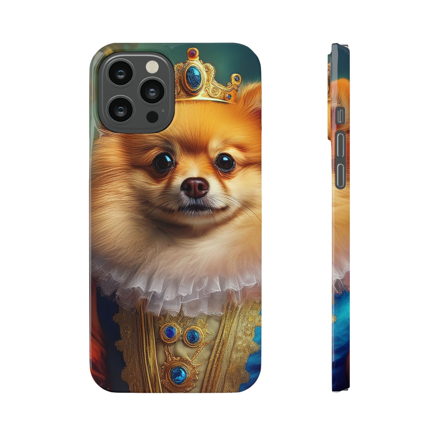Pomeranian Renassaince Dog Portrait Slim Phone Case