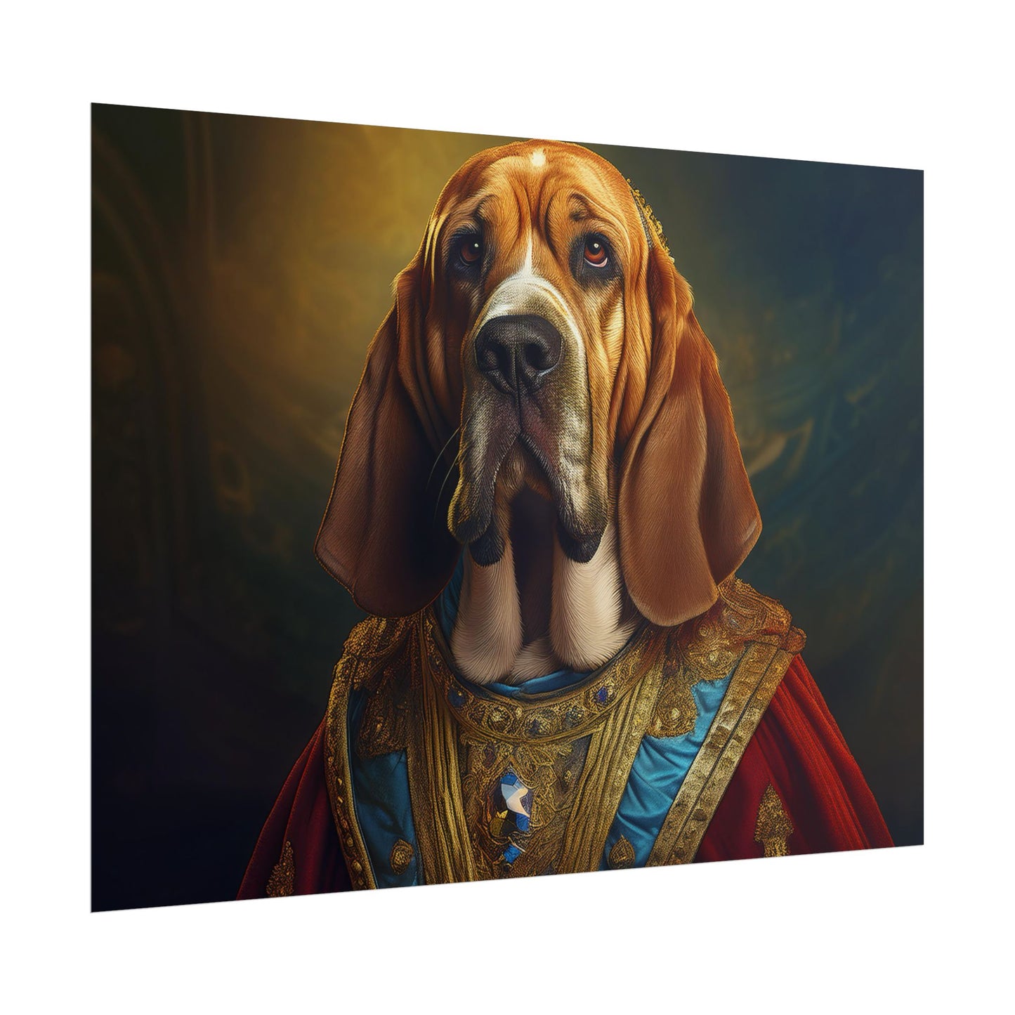 Bloodhound Renaissance Dog Portrait Art Print, Wall Decor Gift, Animal Lover Home Decor, Dog Wall Art